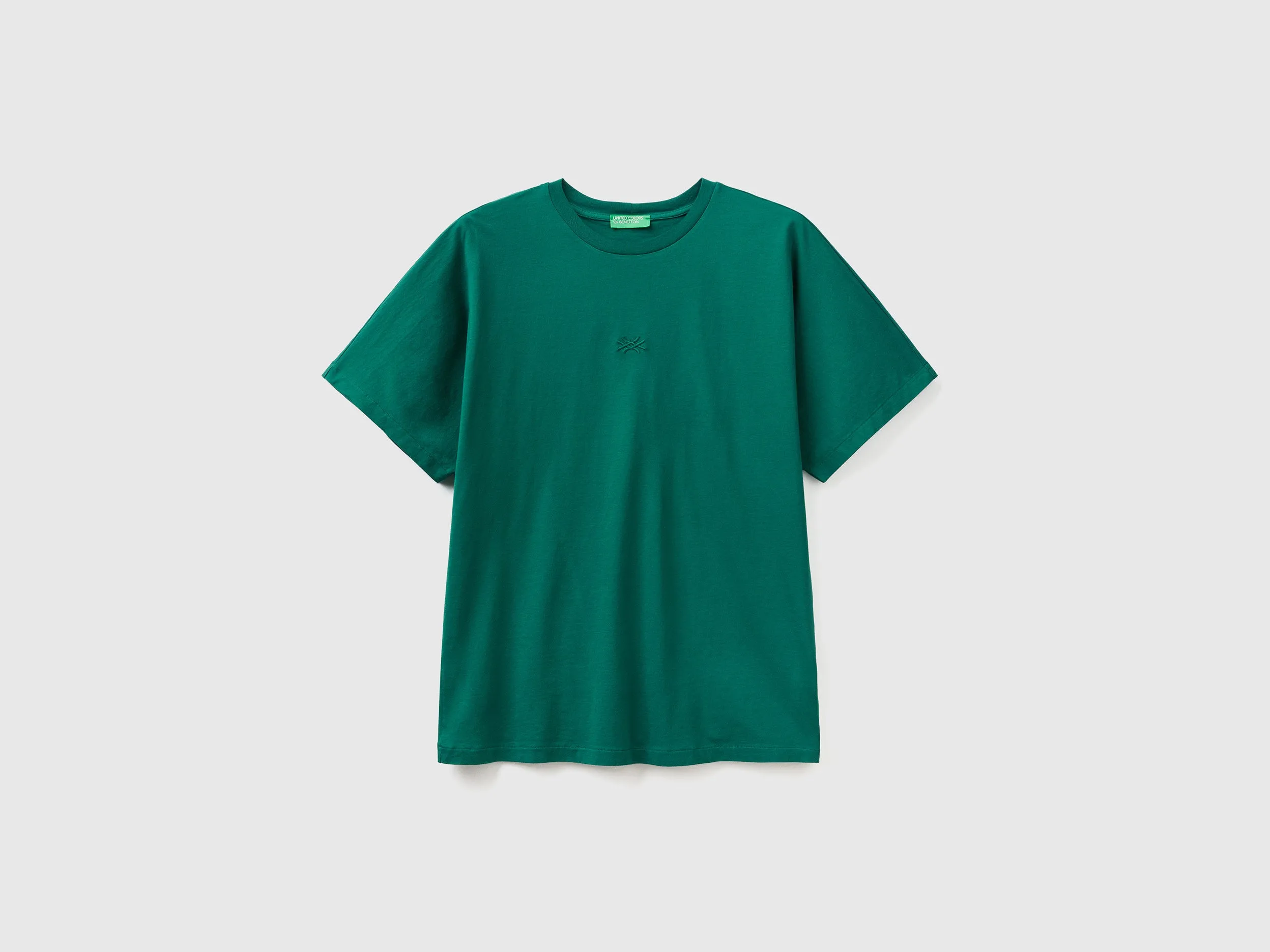 Relaxed Fit Crew Neck Logo Engraved Solid T-shirt