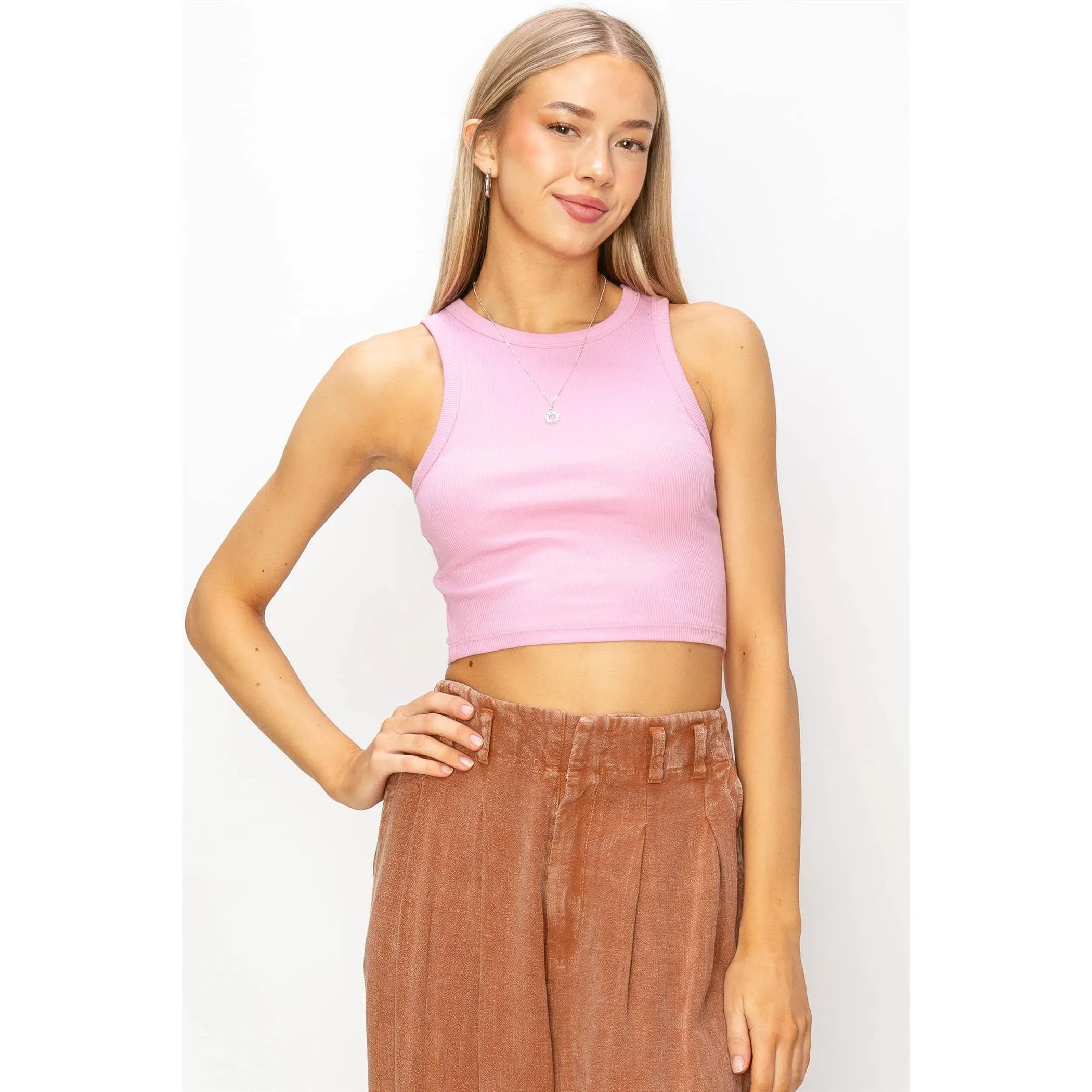 RIBBED CROP TANK TOP