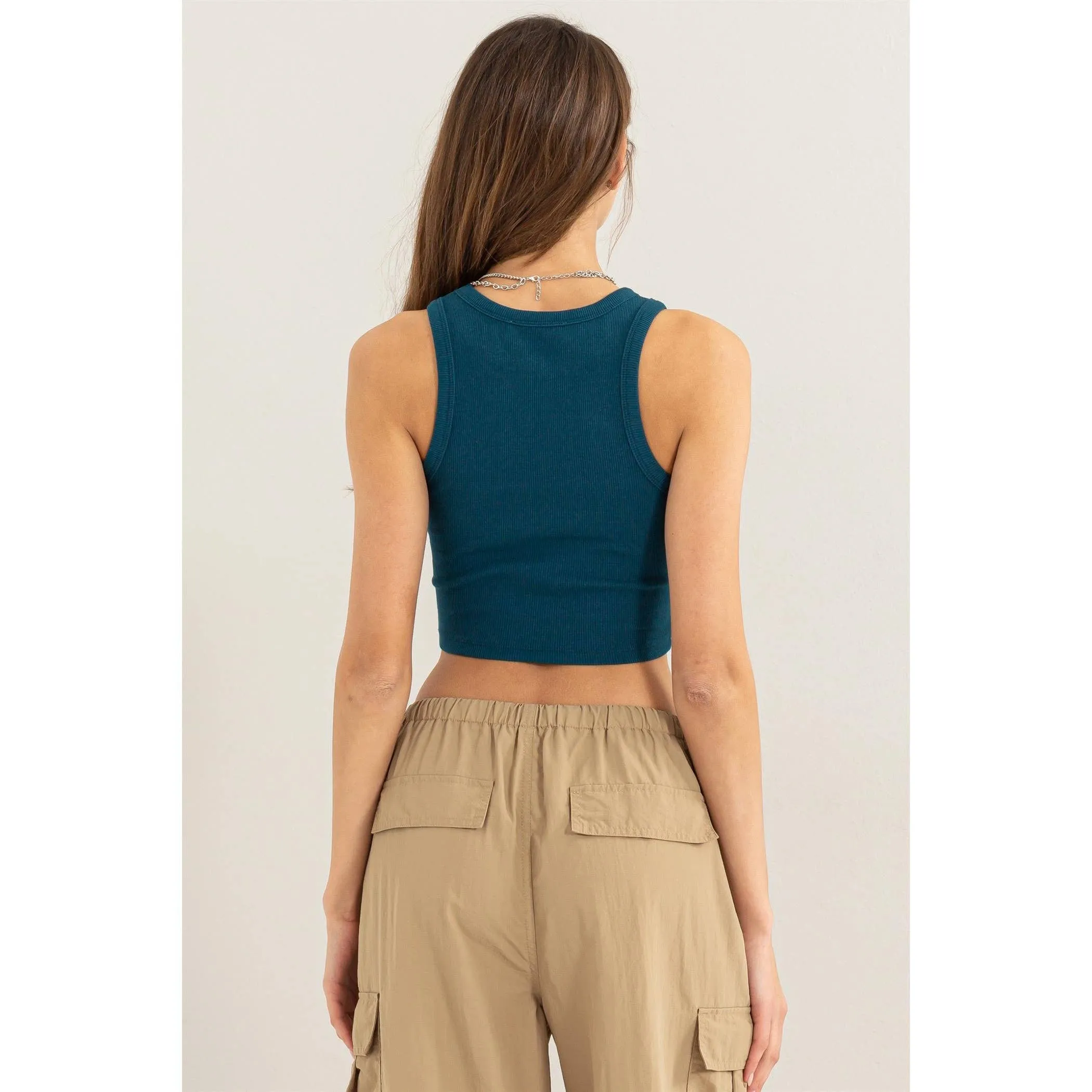 RIBBED CROP TANK TOP