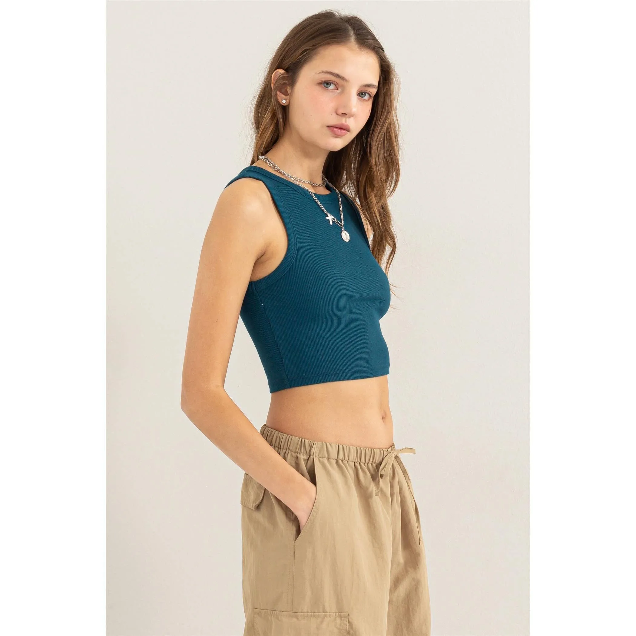 RIBBED CROP TANK TOP