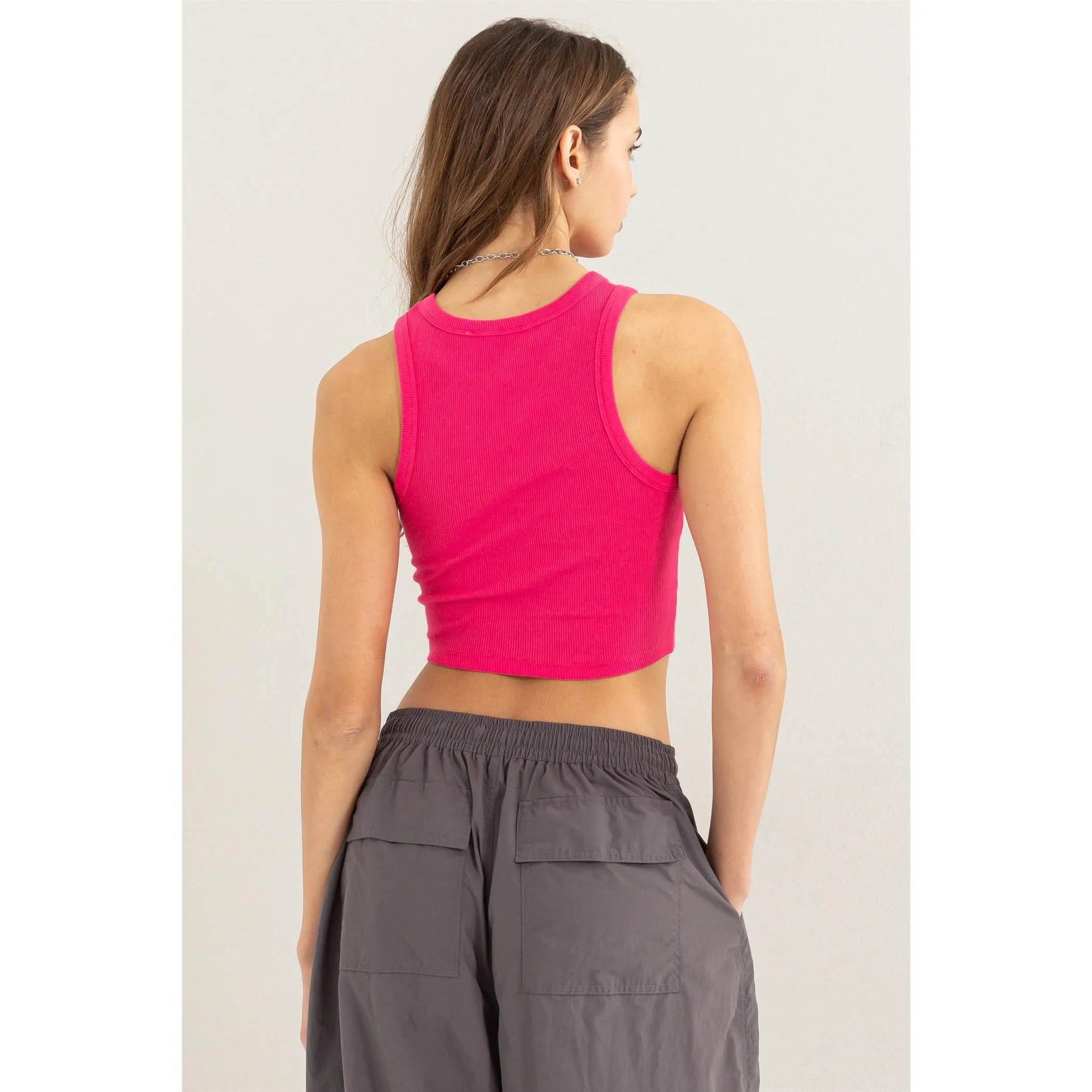 RIBBED CROP TANK TOP