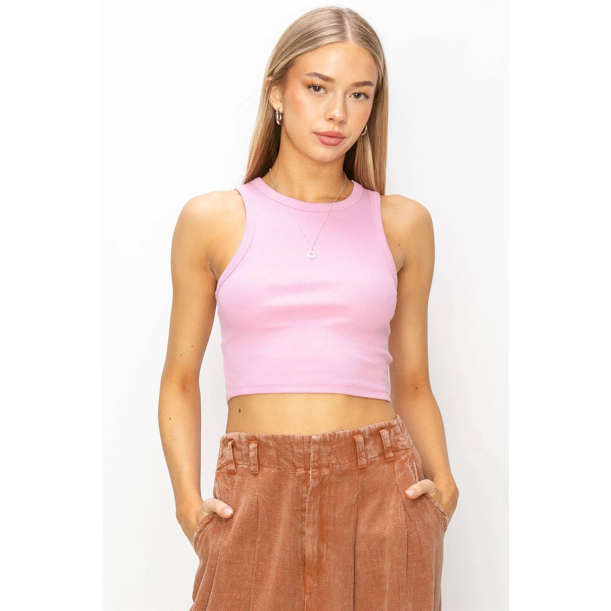 RIBBED CROP TANK TOP