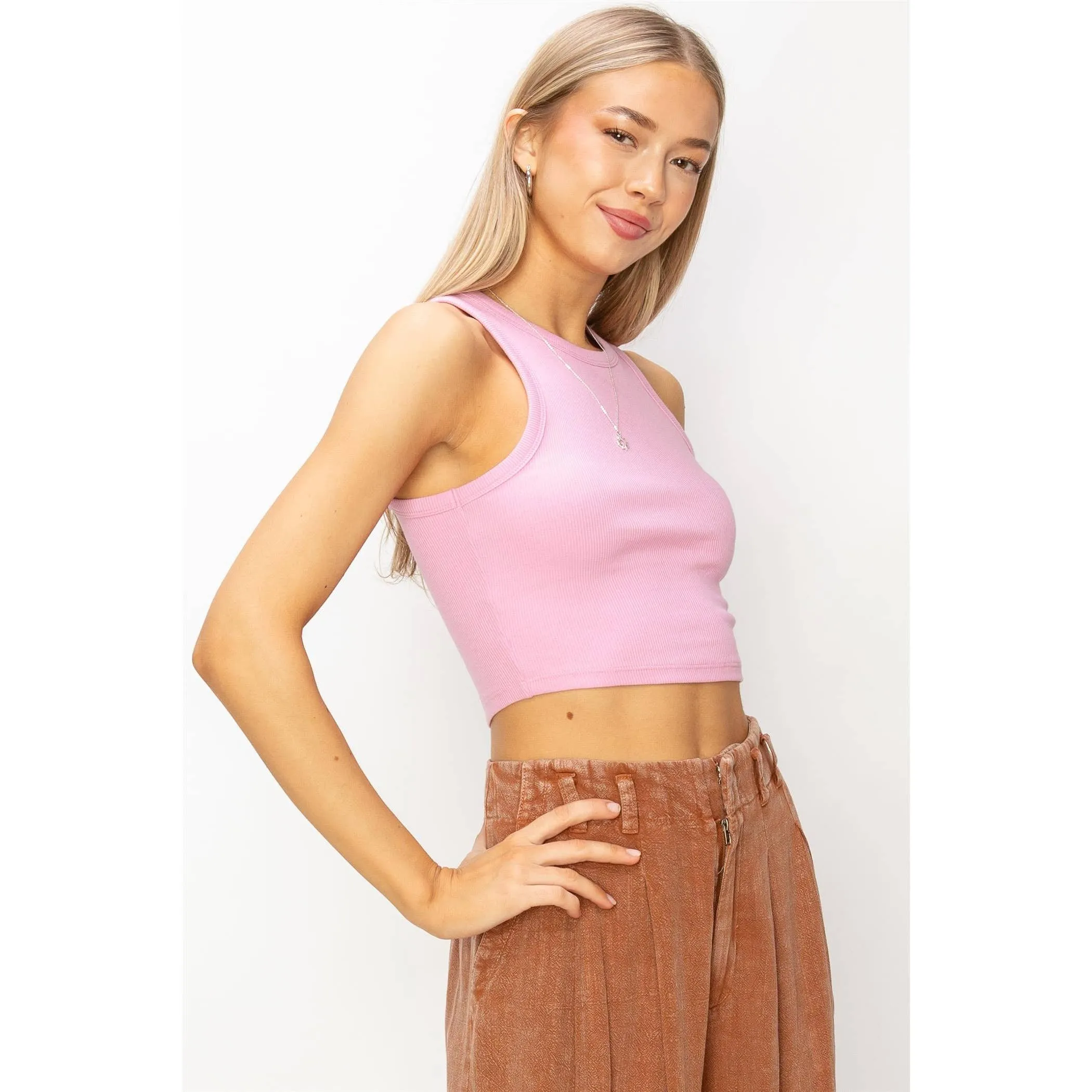 RIBBED CROP TANK TOP