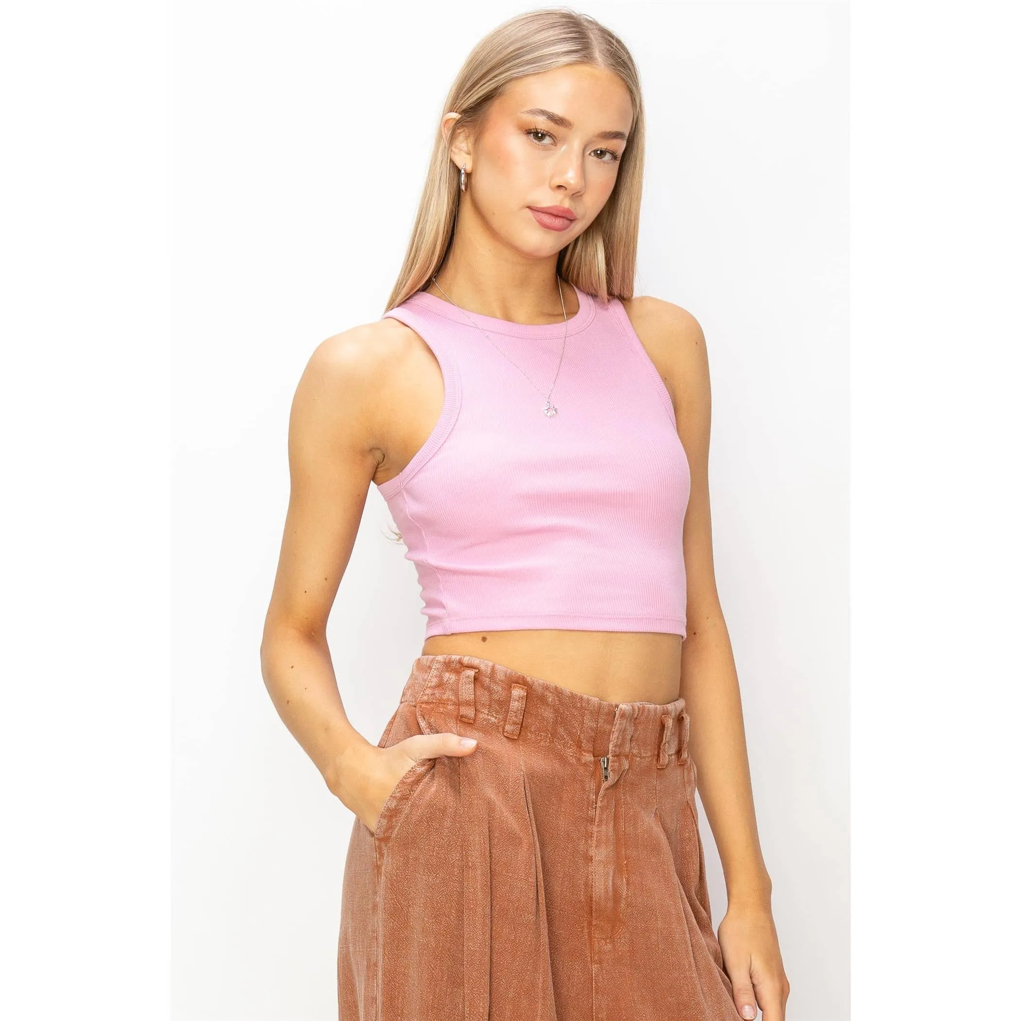 RIBBED CROP TANK TOP
