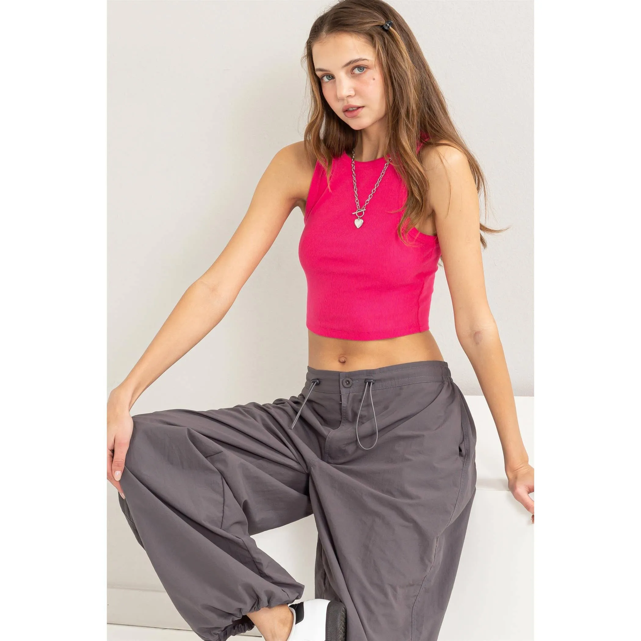 RIBBED CROP TANK TOP