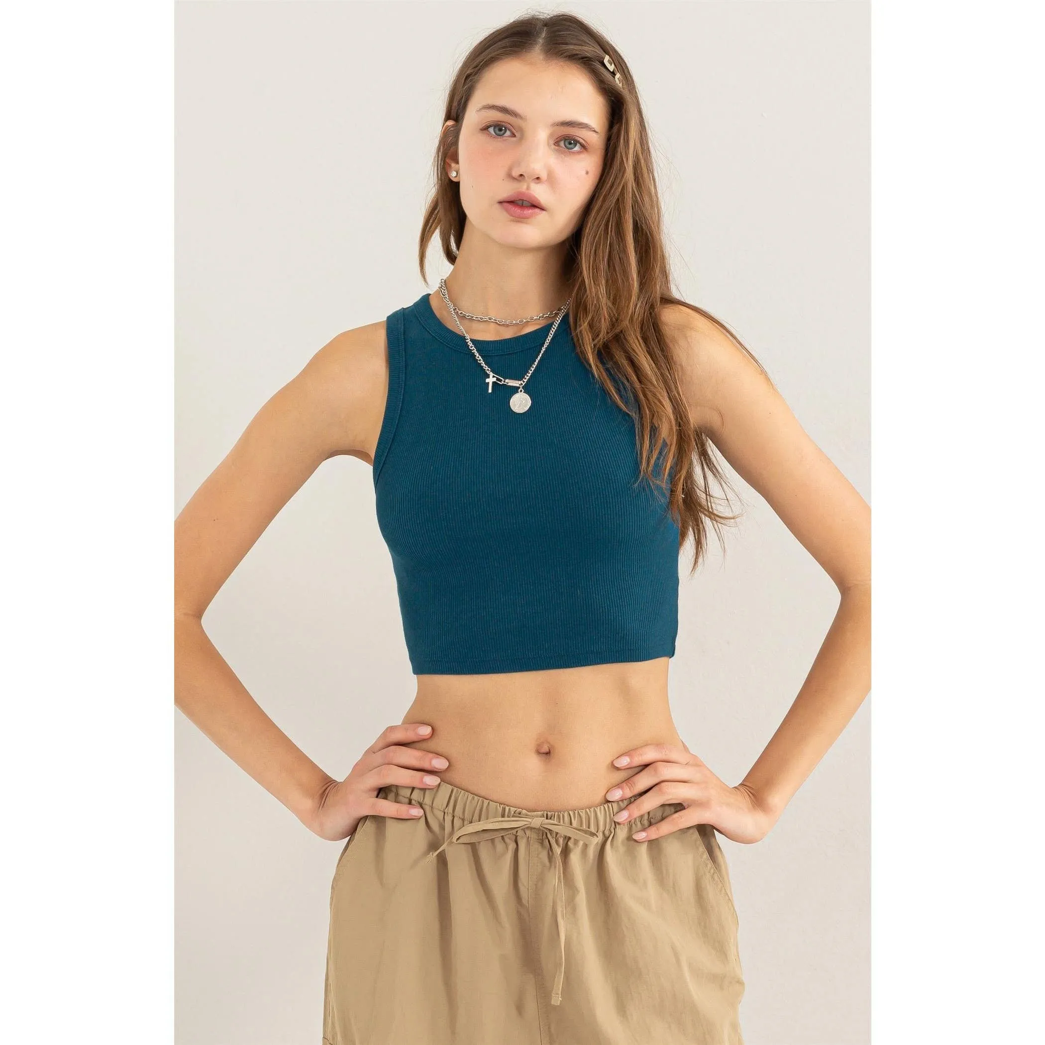 RIBBED CROP TANK TOP