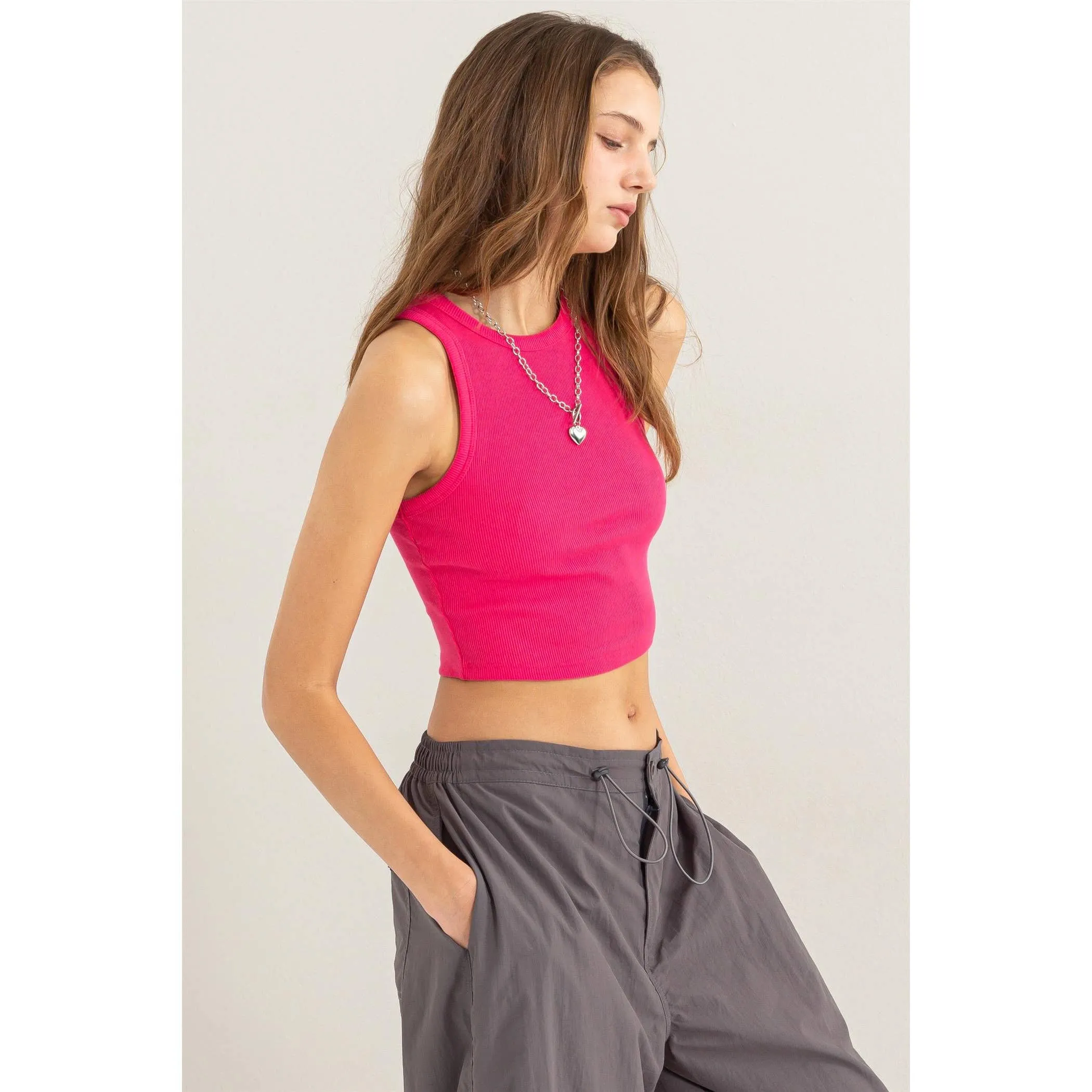 RIBBED CROP TANK TOP