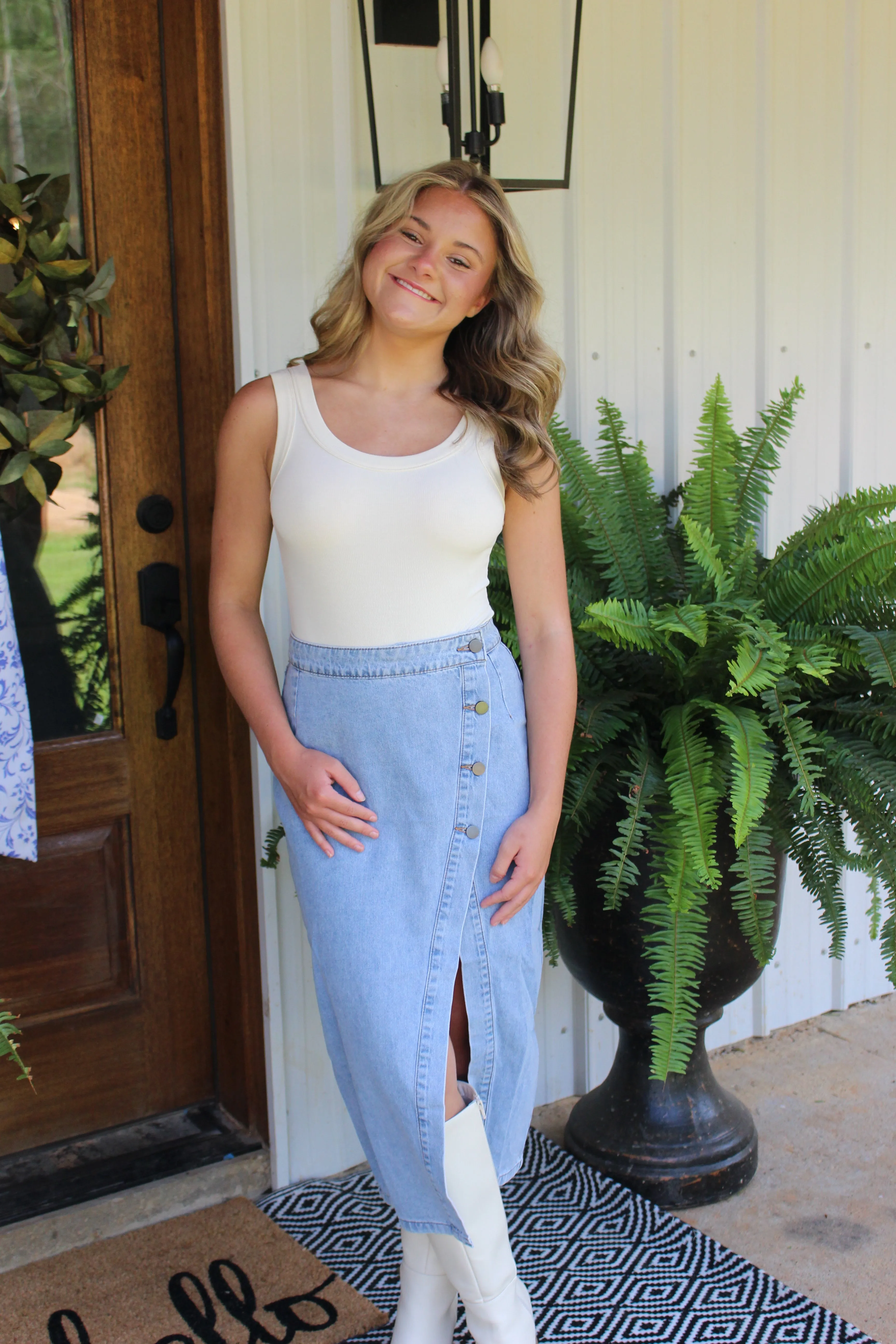 Ribbed Tank Bodysuit (Natural)