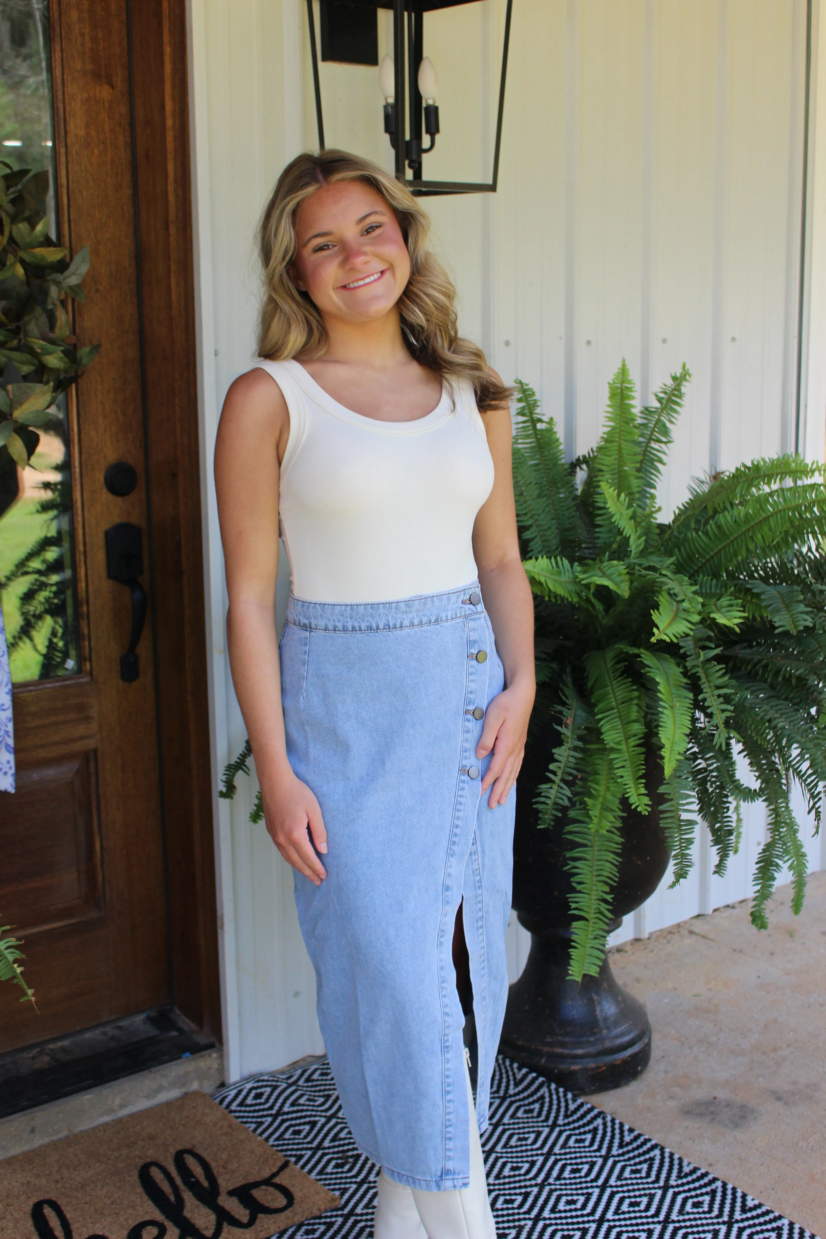 Ribbed Tank Bodysuit (Natural)