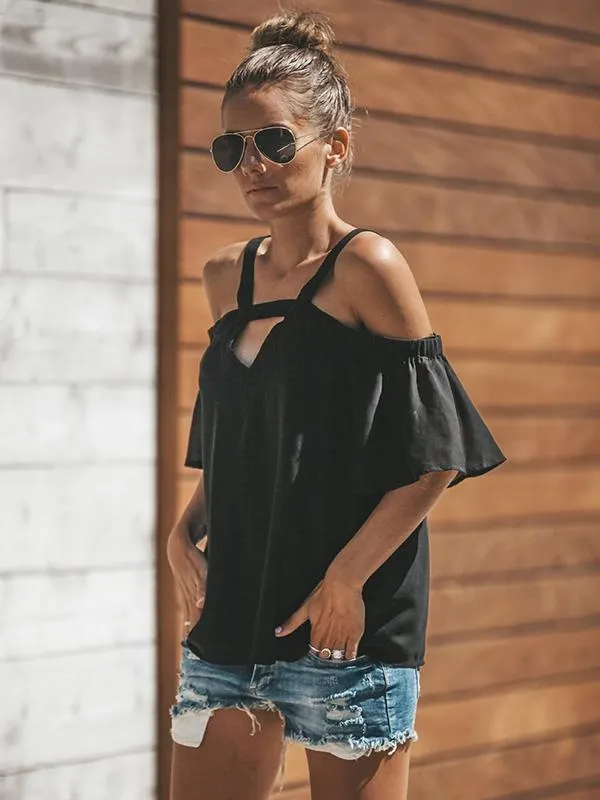 Romance Sleeves Off Shoulder Blouses&shirt Tops