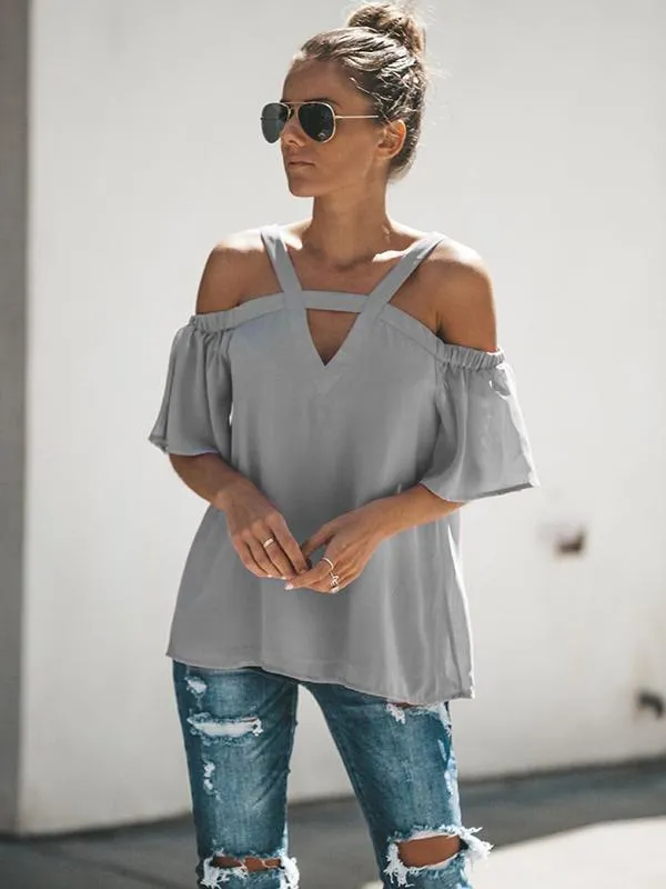 Romance Sleeves Off Shoulder Blouses&shirt Tops