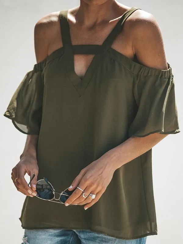 Romance Sleeves Off Shoulder Blouses&shirt Tops