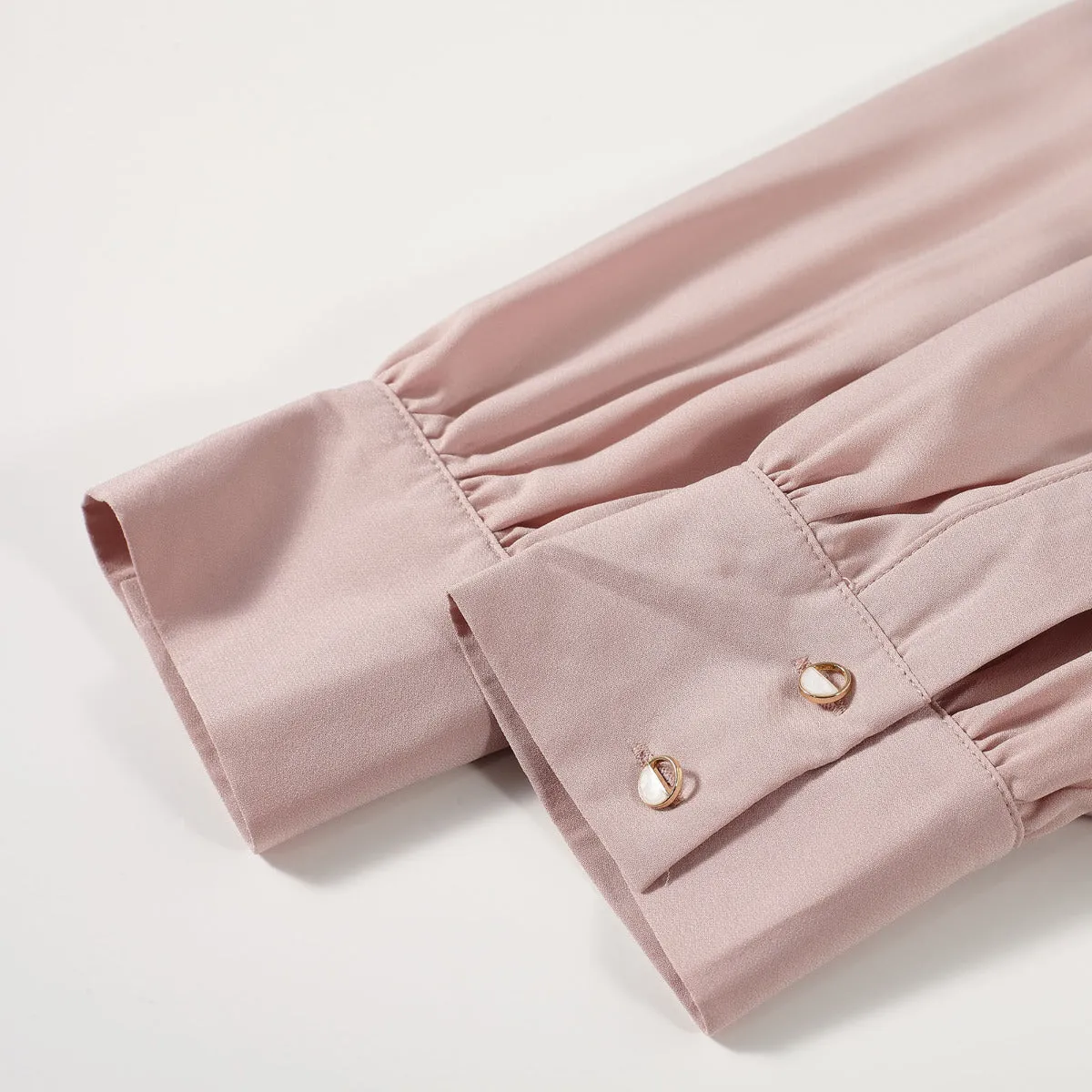 Rose Dust Long Sleeve Draped Blouse