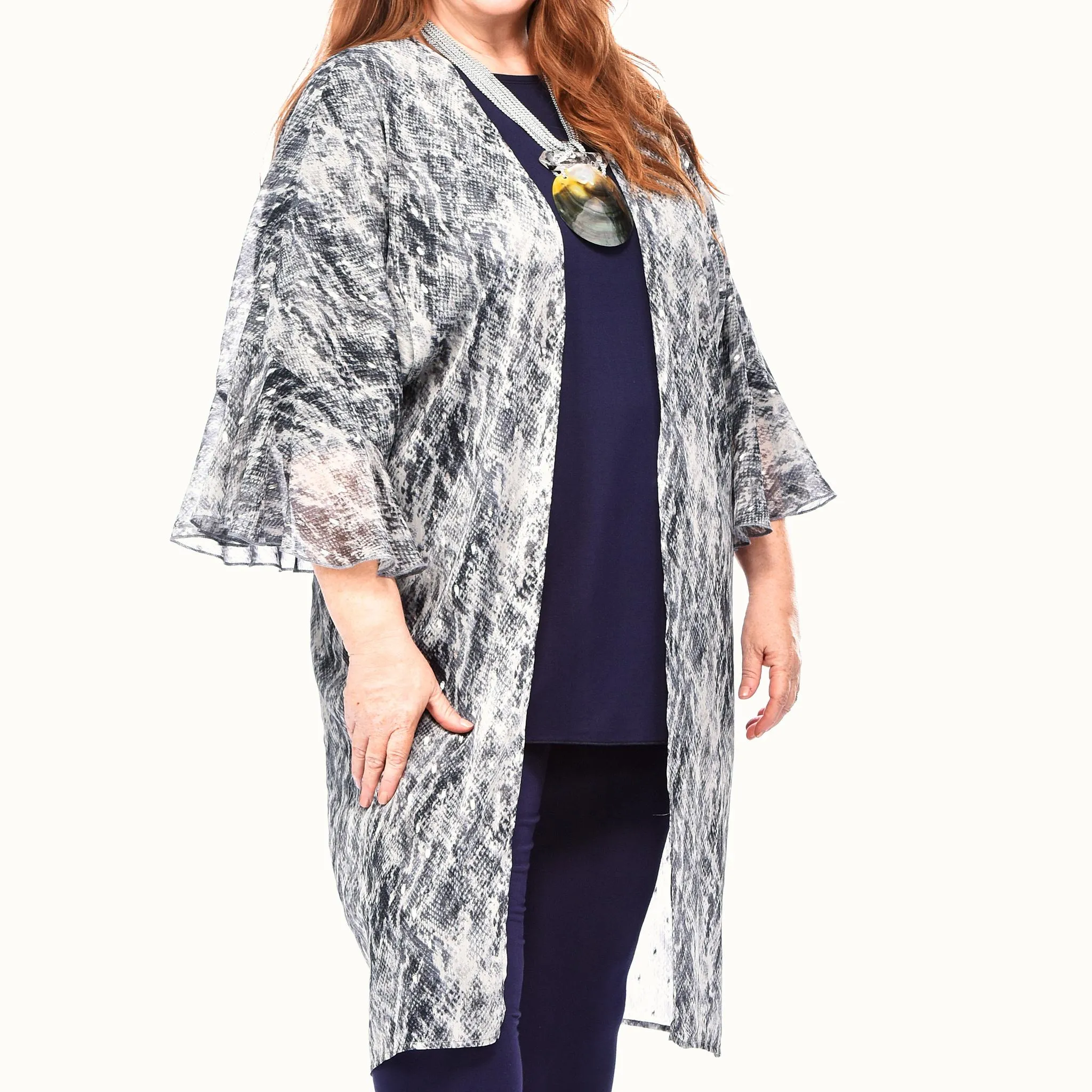 Ruffled Sleeve Kimono