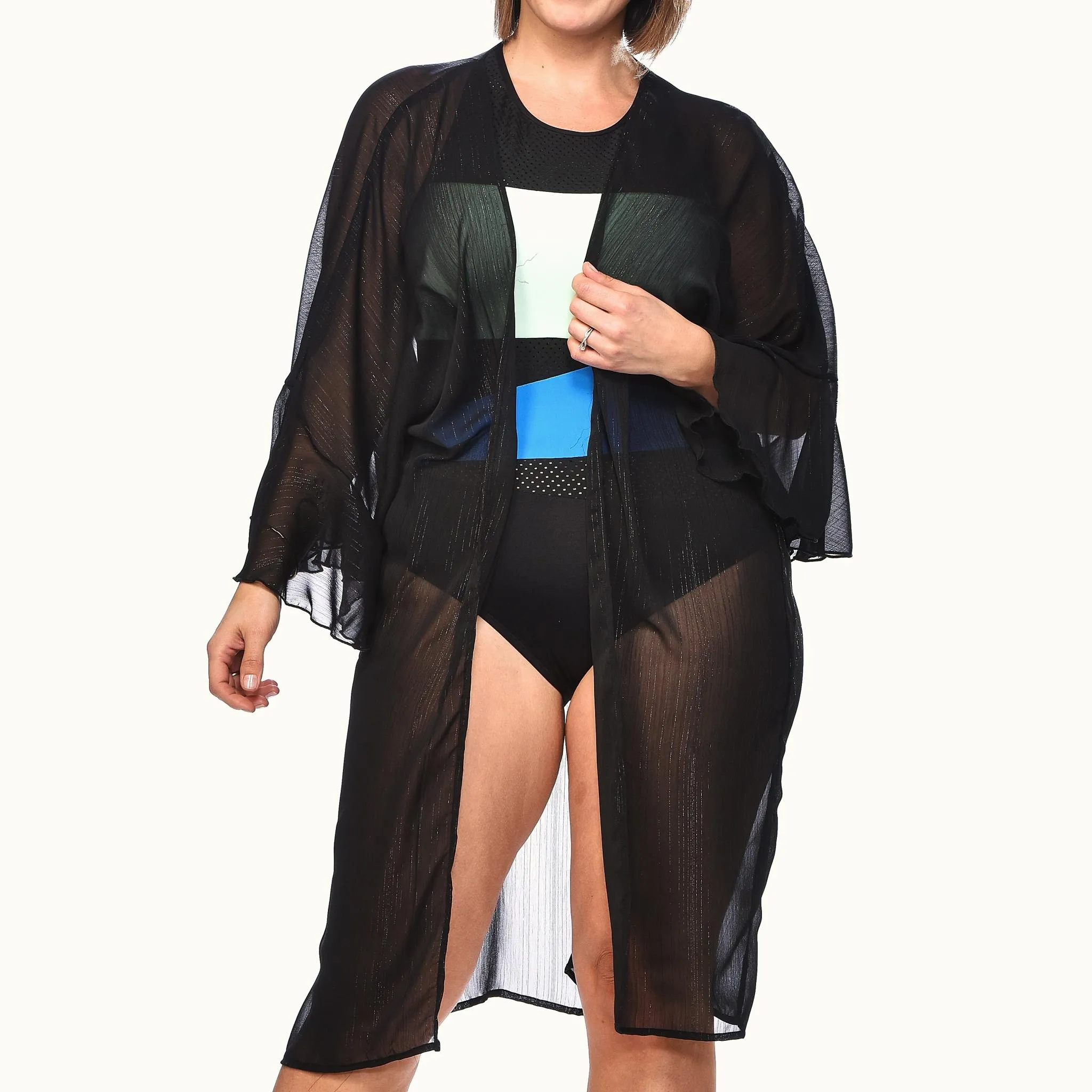 Ruffled Sleeve Kimono