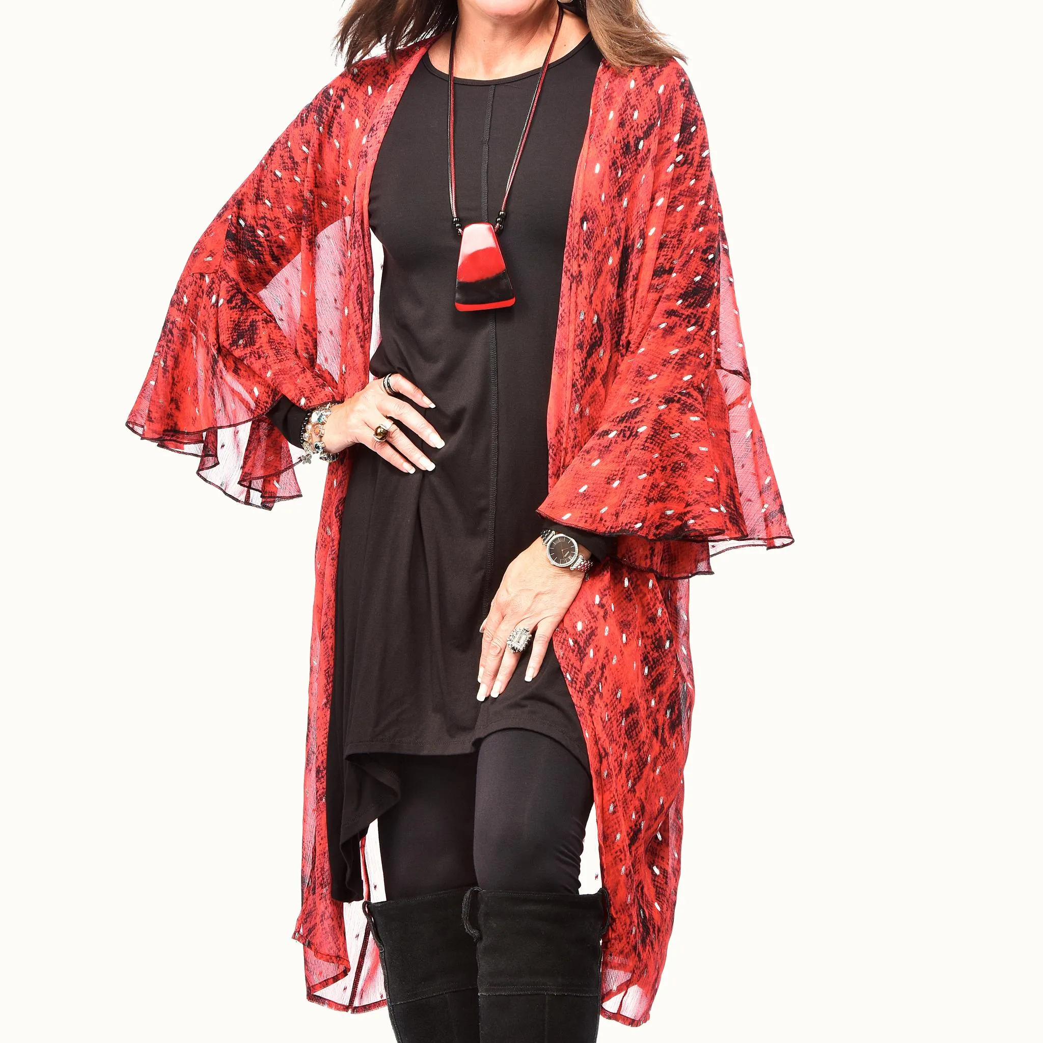 Ruffled Sleeve Kimono
