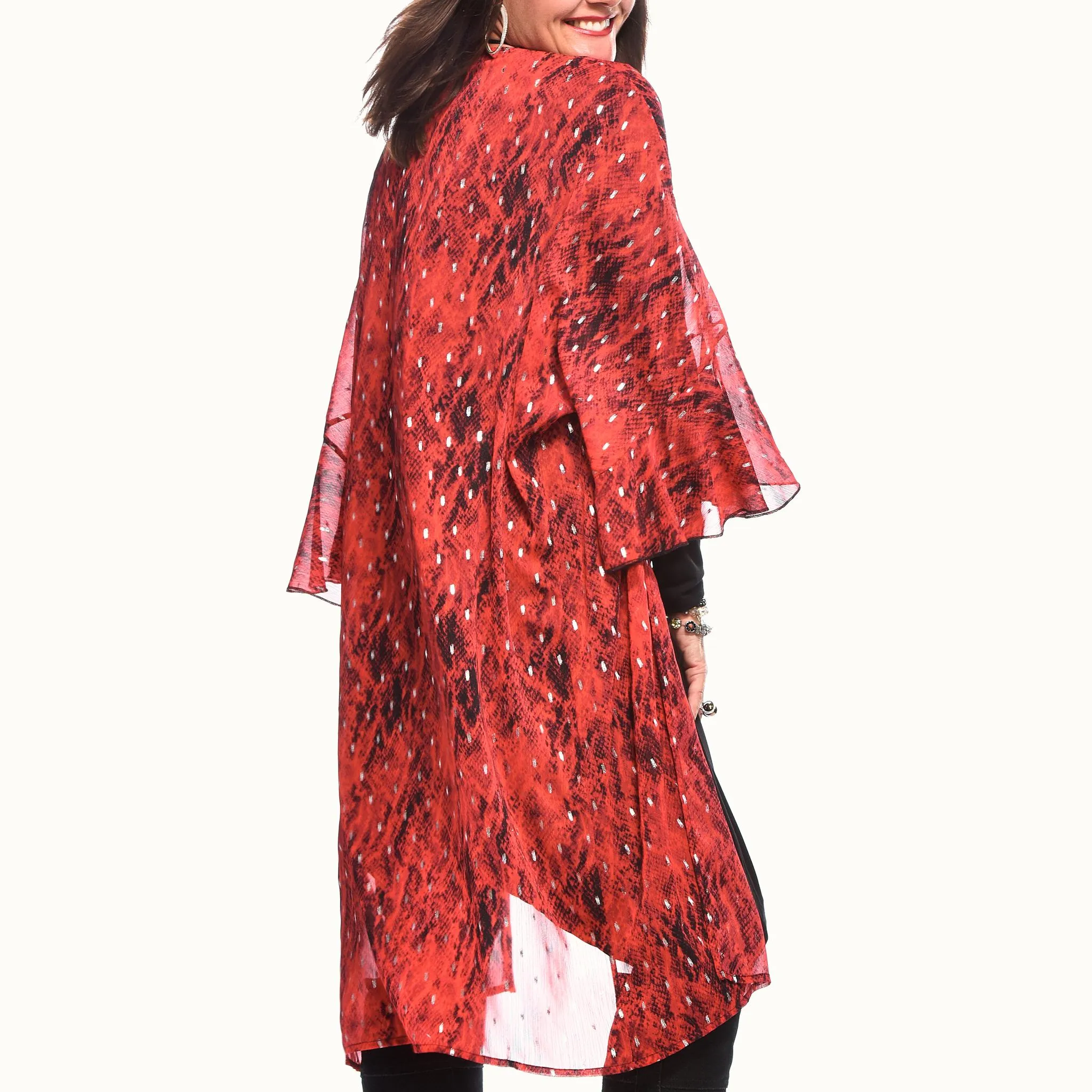 Ruffled Sleeve Kimono