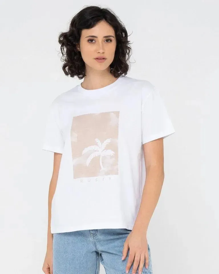 Rusty Women's Sunset Palm Relaxed Fit Tee