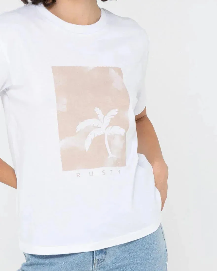 Rusty Women's Sunset Palm Relaxed Fit Tee