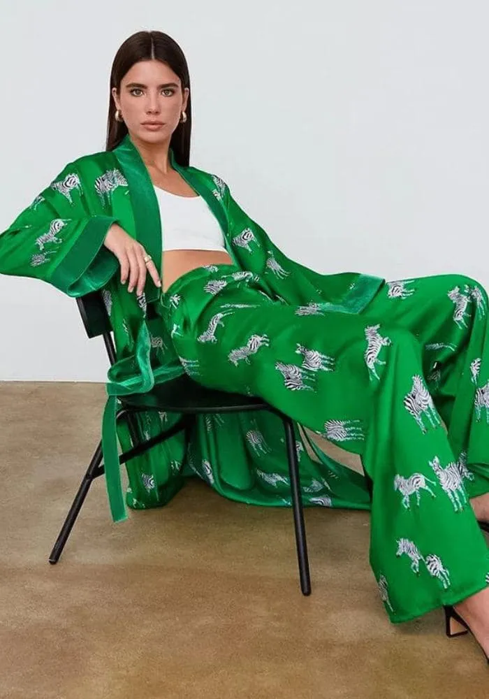 Satin Pajama Set Long Pants