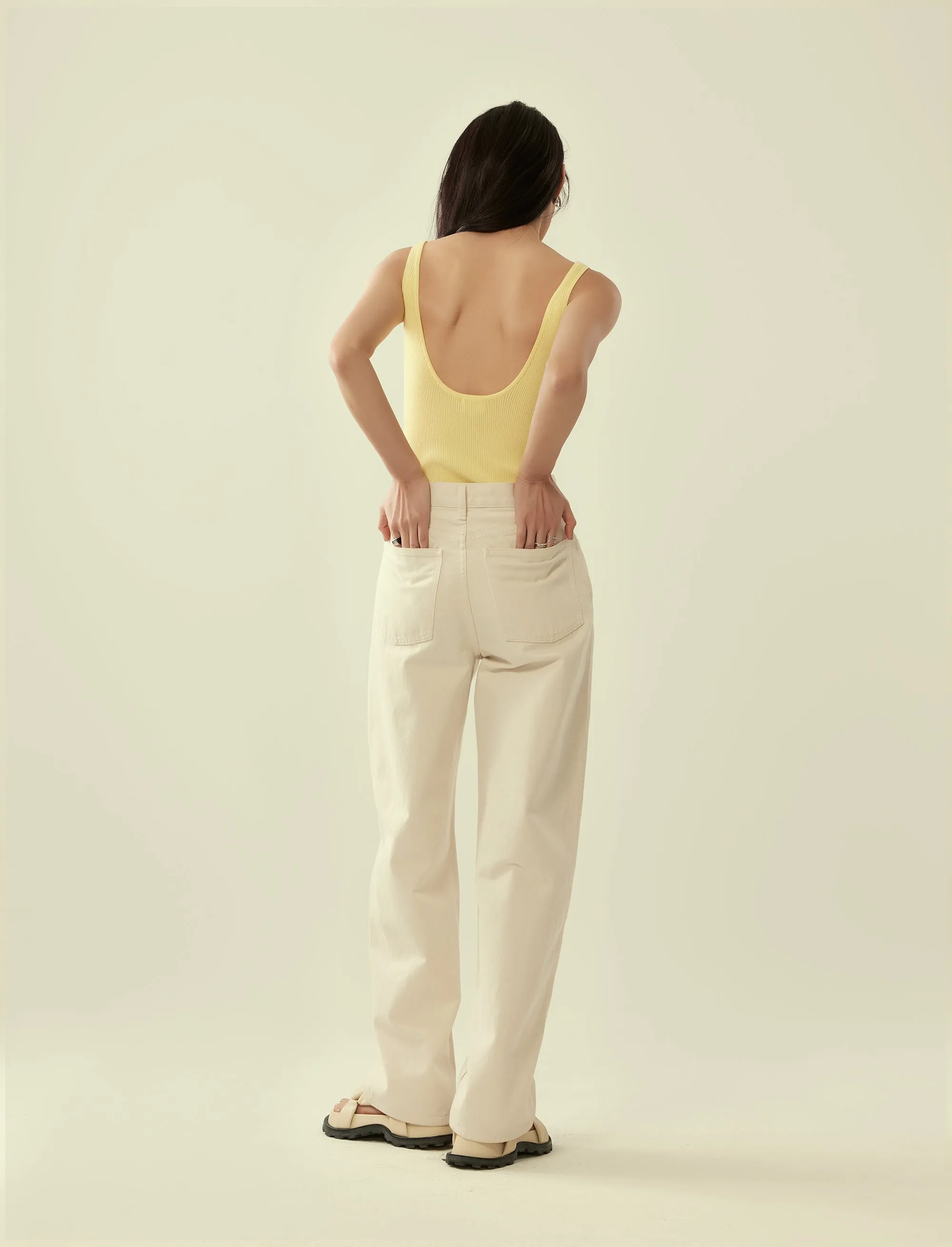 scoop-neck ribbed tank