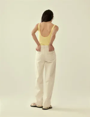 scoop-neck ribbed tank