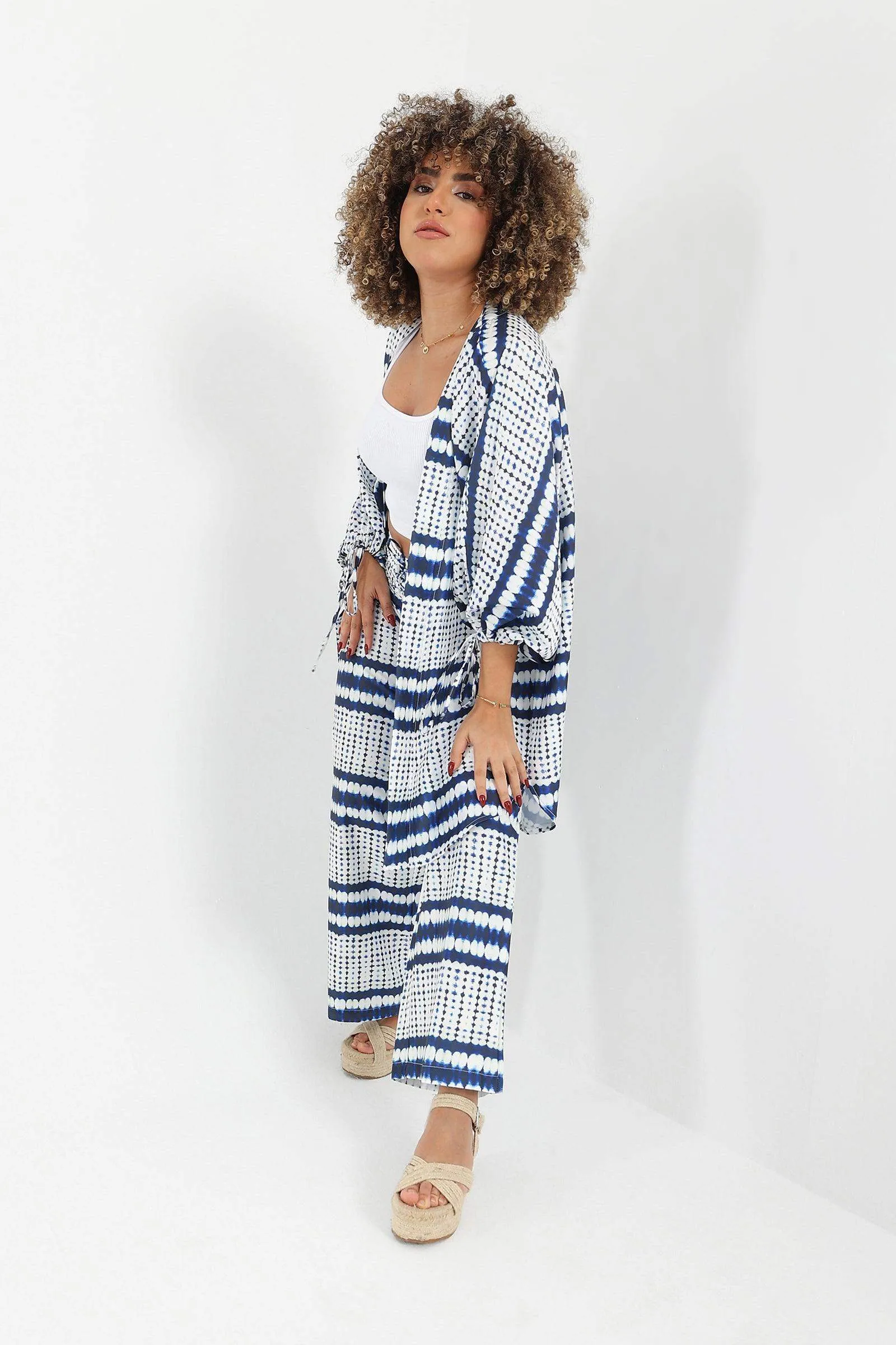 Self Tie Cuffs Kimono