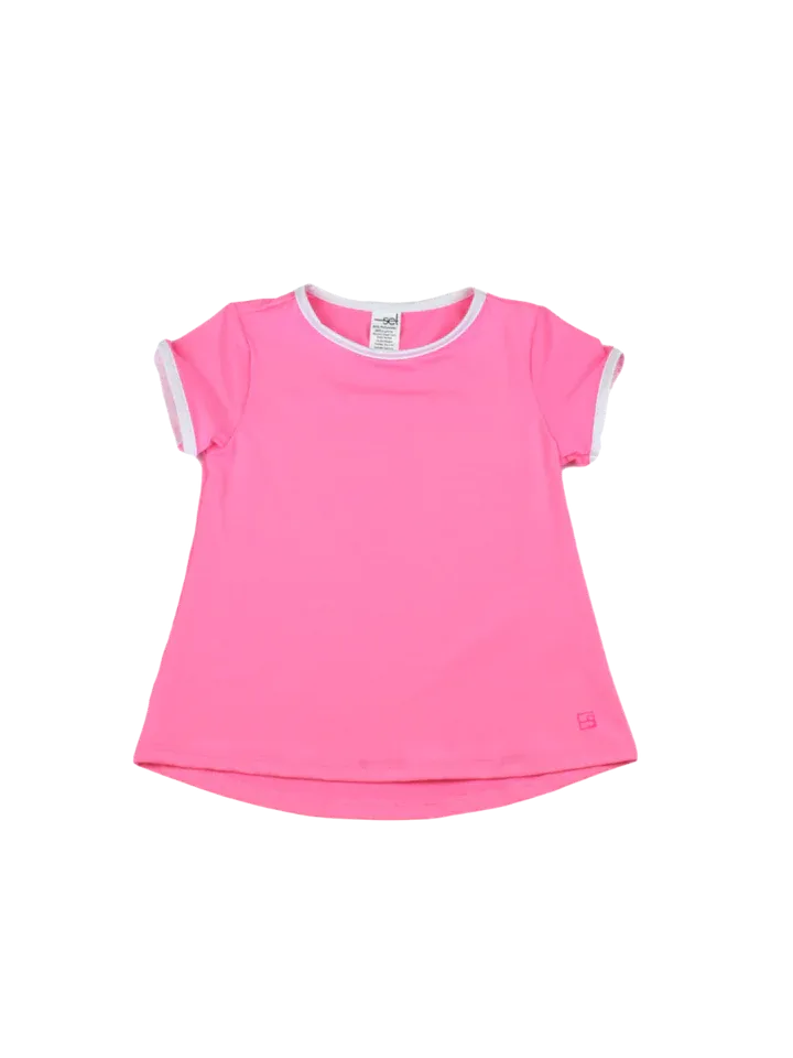 Set Athletics: Bridget Basic T - Flamingo Pink, Pure Coconut