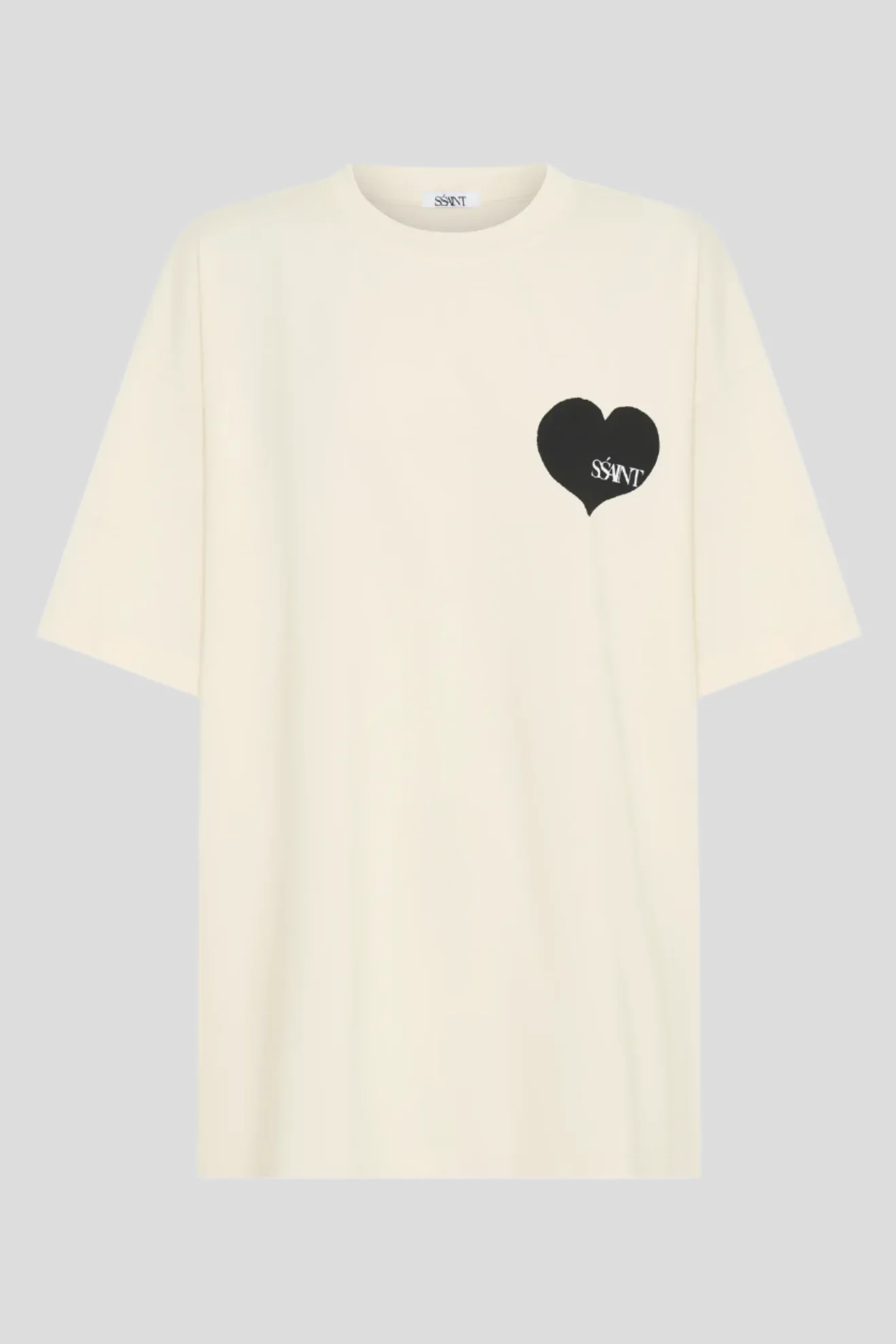SSAINT HEART UNISEX TEE - CREAM/BLACK