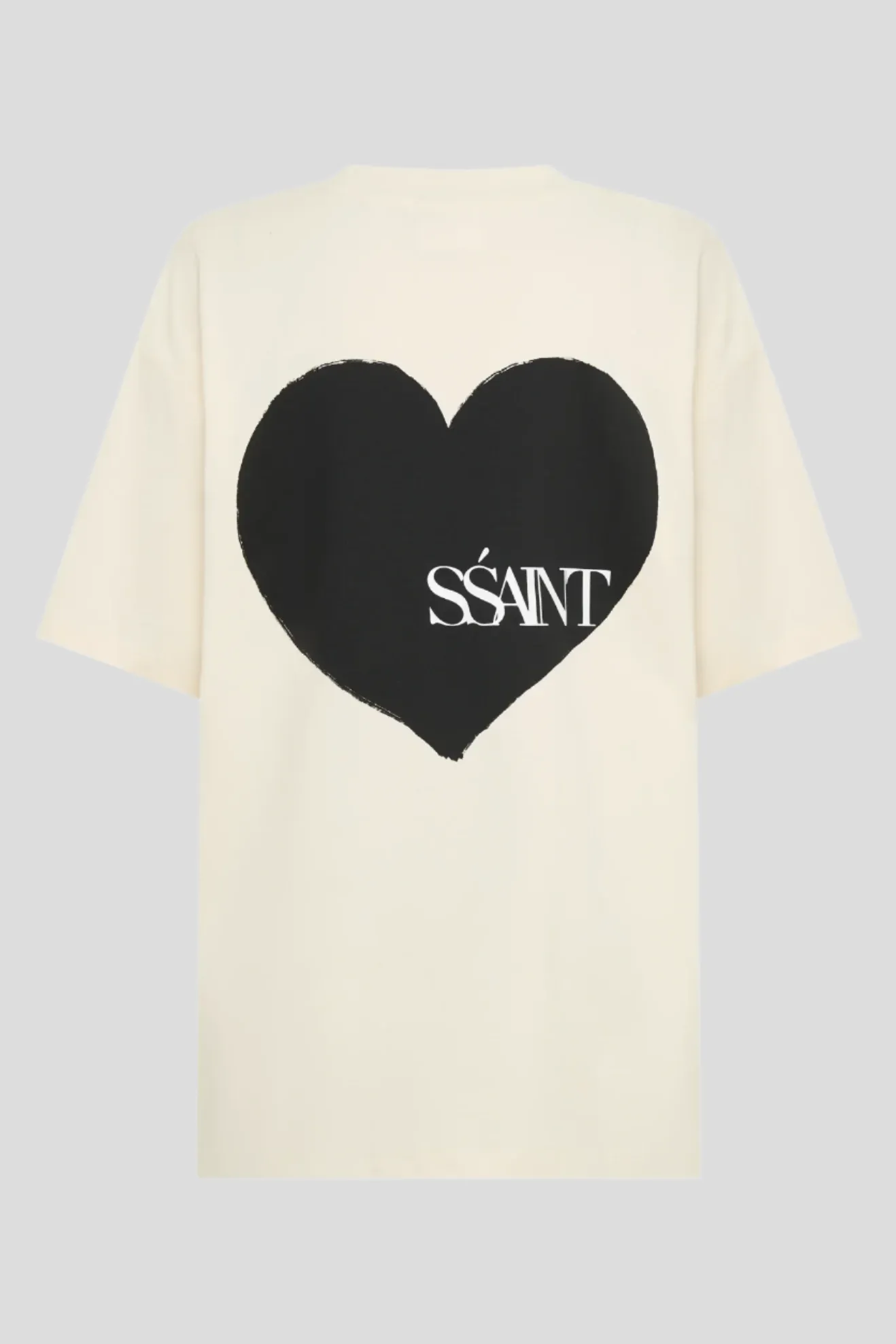 SSAINT HEART UNISEX TEE - CREAM/BLACK