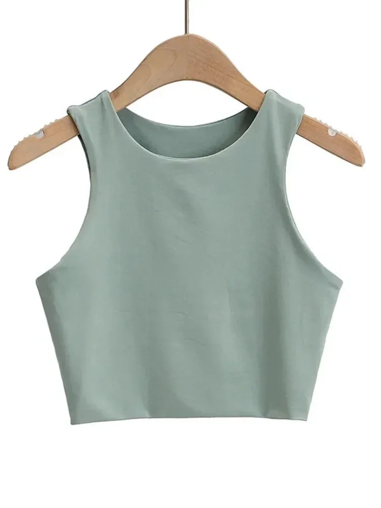 Summer Fashion Women's Sleeveless Tank Tops - O-Neck Double Nylon - High Quality