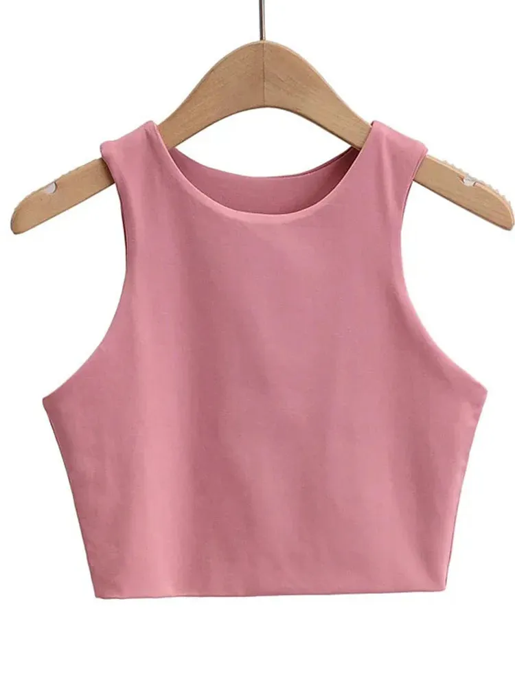Summer Fashion Women's Sleeveless Tank Tops - O-Neck Double Nylon - High Quality