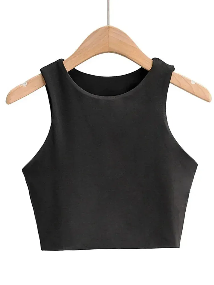 Summer Fashion Women's Sleeveless Tank Tops - O-Neck Double Nylon - High Quality