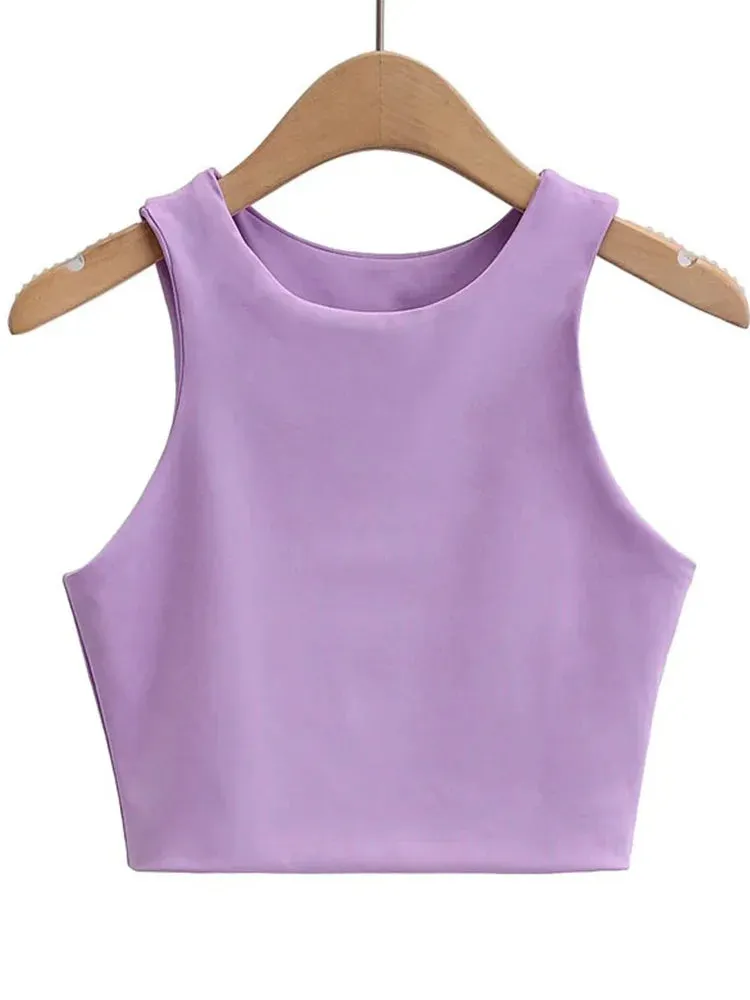 Summer Fashion Women's Sleeveless Tank Tops - O-Neck Double Nylon - High Quality