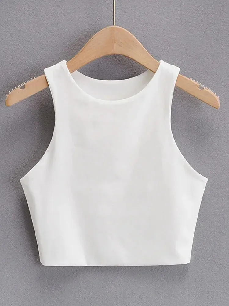 Summer Fashion Women's Sleeveless Tank Tops - O-Neck Double Nylon - High Quality