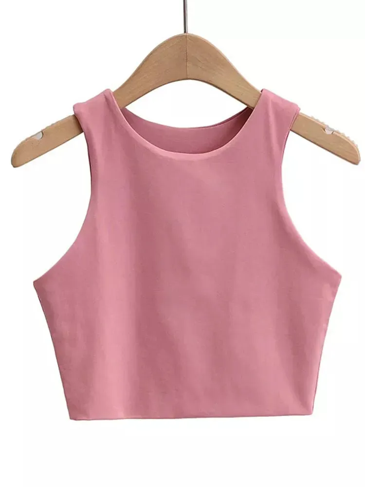 Summer Fashion Women's Sleeveless Tank Tops - O-Neck Double Nylon - High Quality