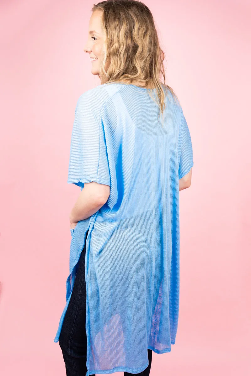 Sunnyside Ribbed Jersey Vest, Blue