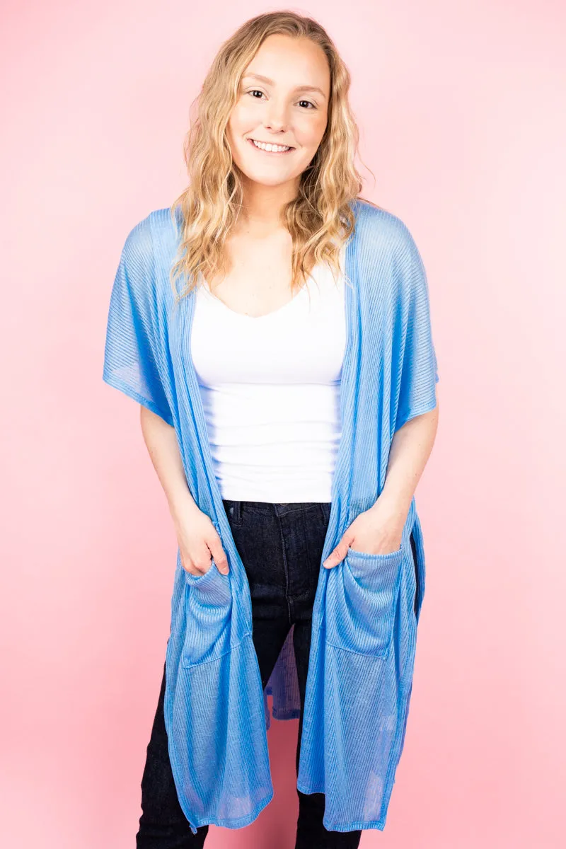 Sunnyside Ribbed Jersey Vest, Blue