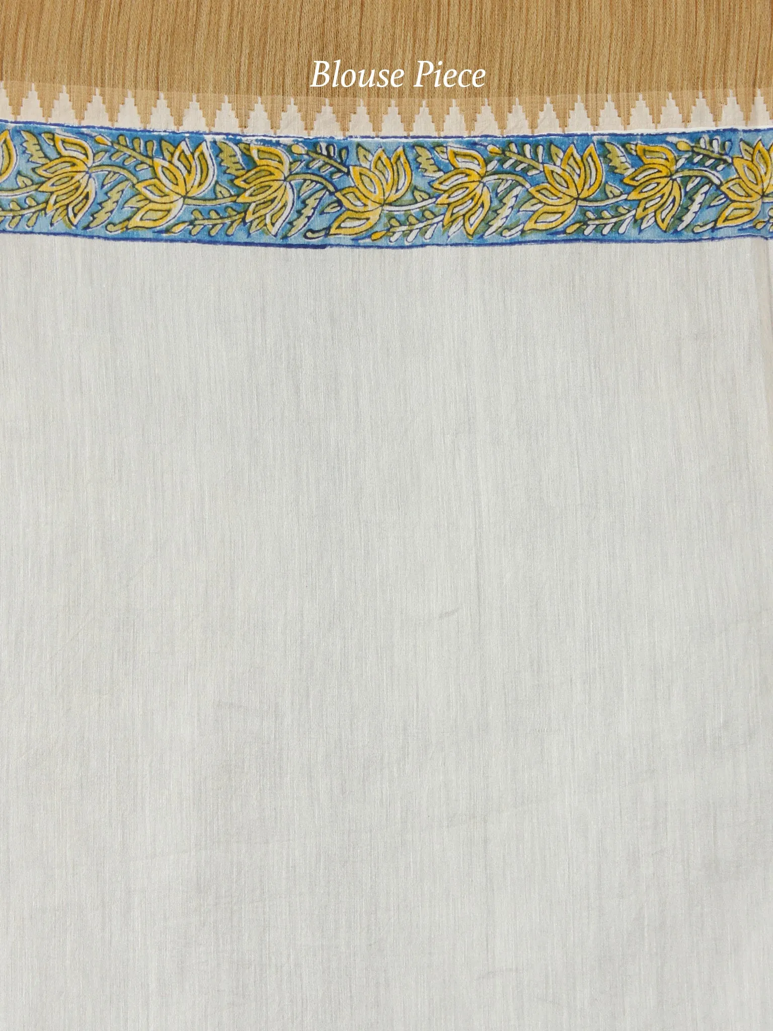 Teal Blue Yellow Chanderi Silk Hand Block Printed Saree With Geecha Border - S031703614