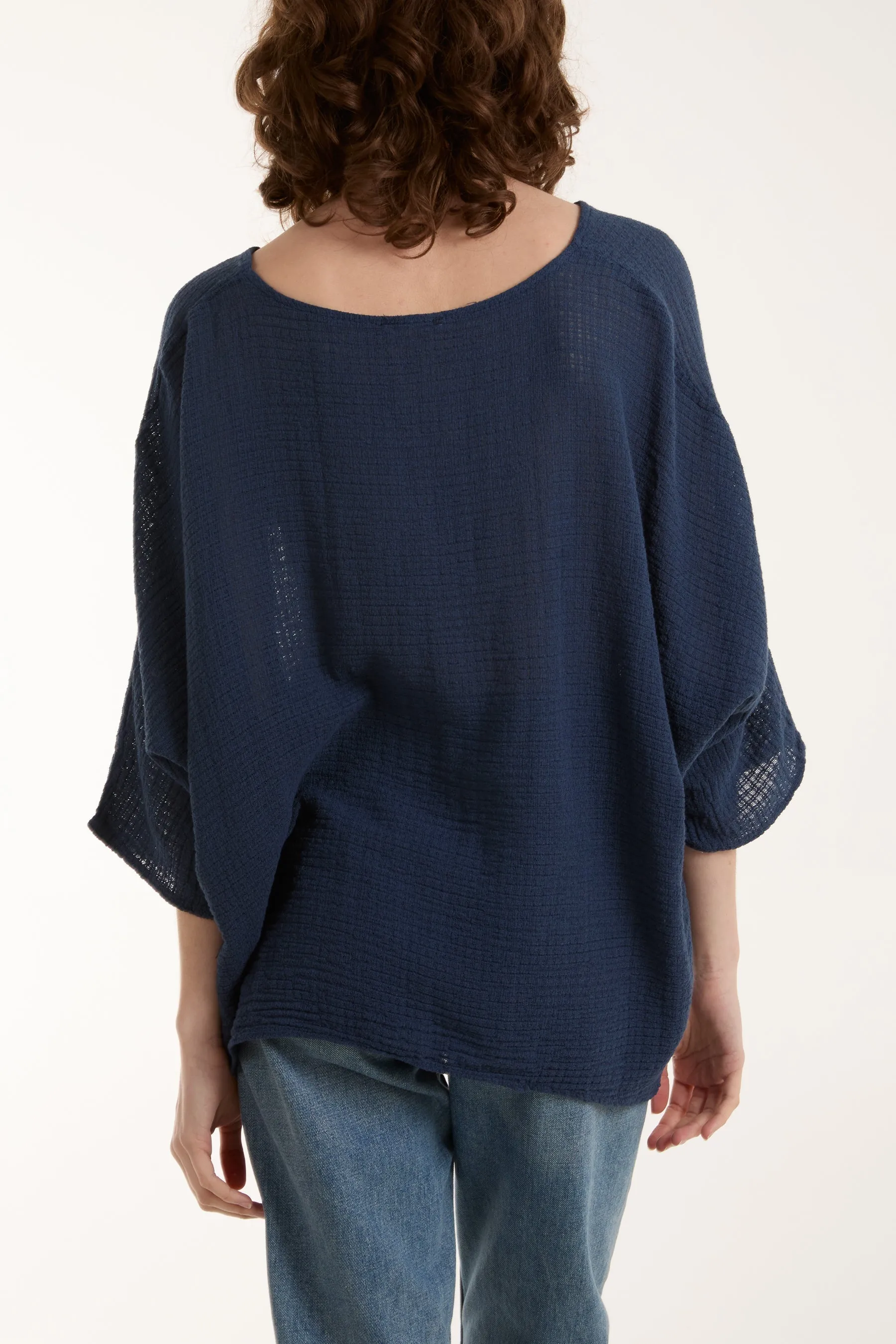 Texture Fabric Fine Cotton Blouse