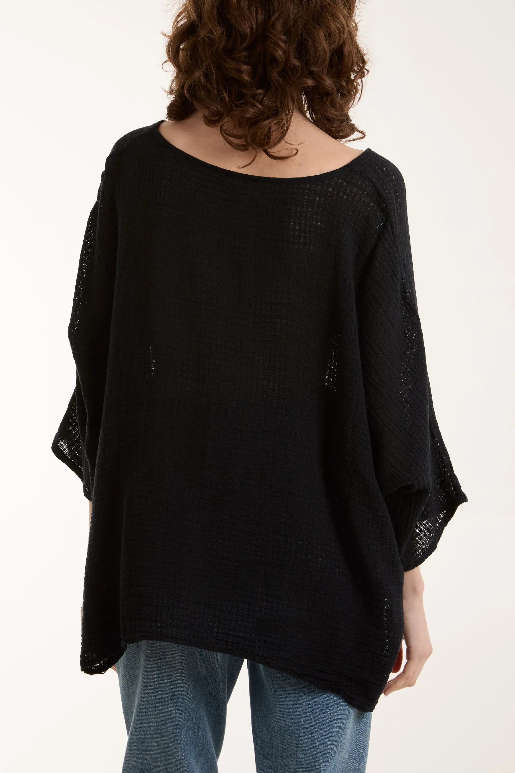 Texture Fabric Fine Cotton Blouse
