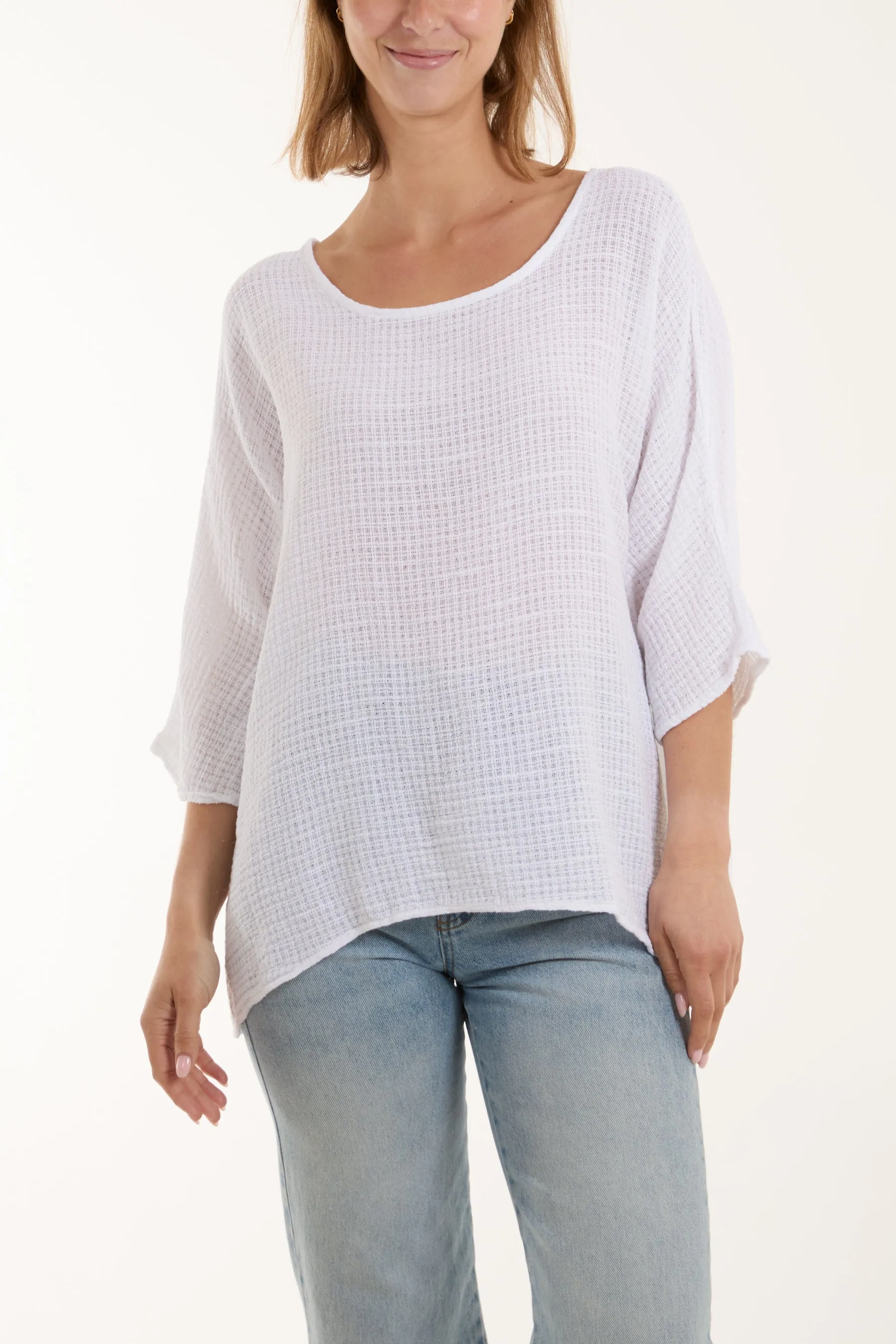 Texture Fabric Fine Cotton Blouse