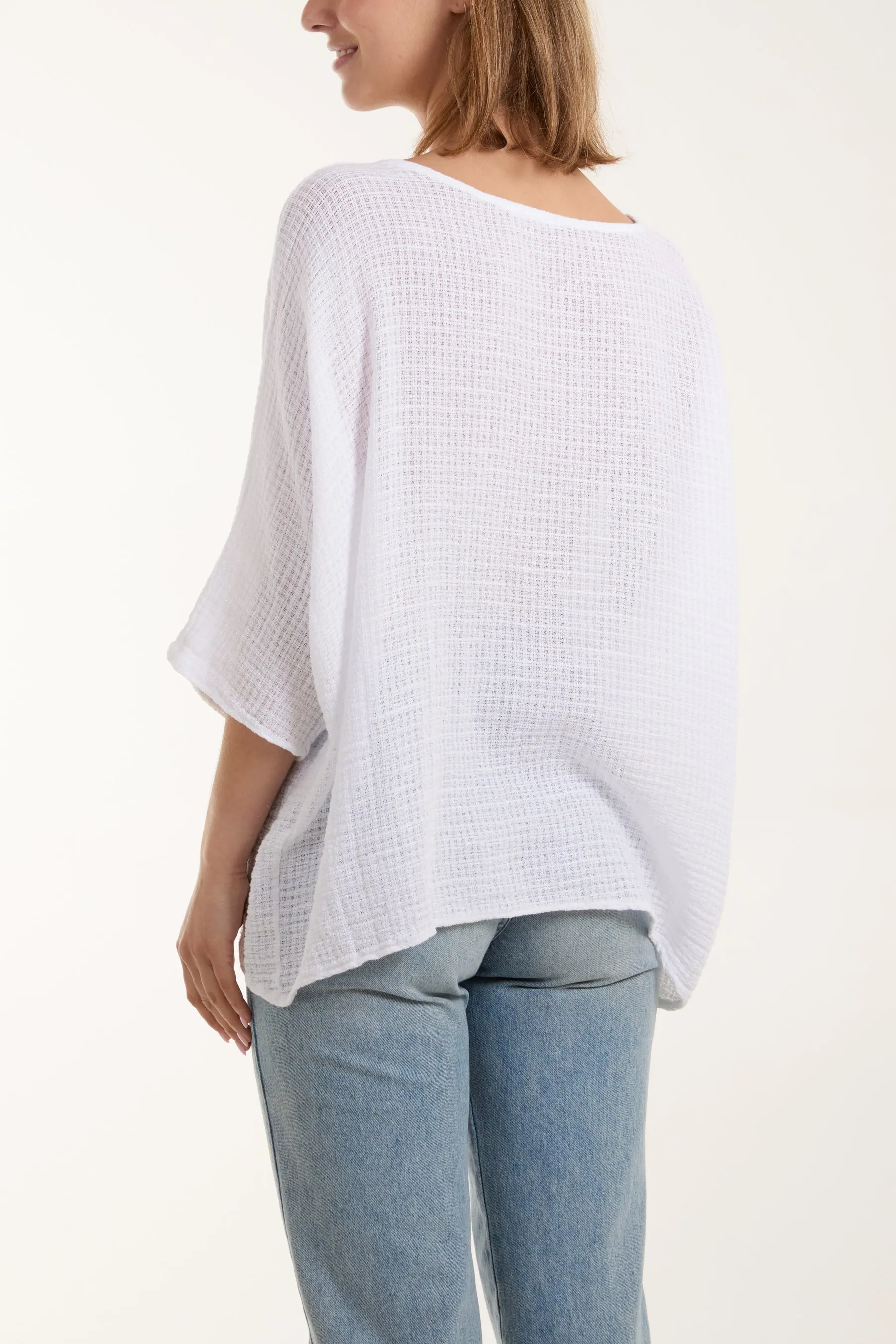 Texture Fabric Fine Cotton Blouse