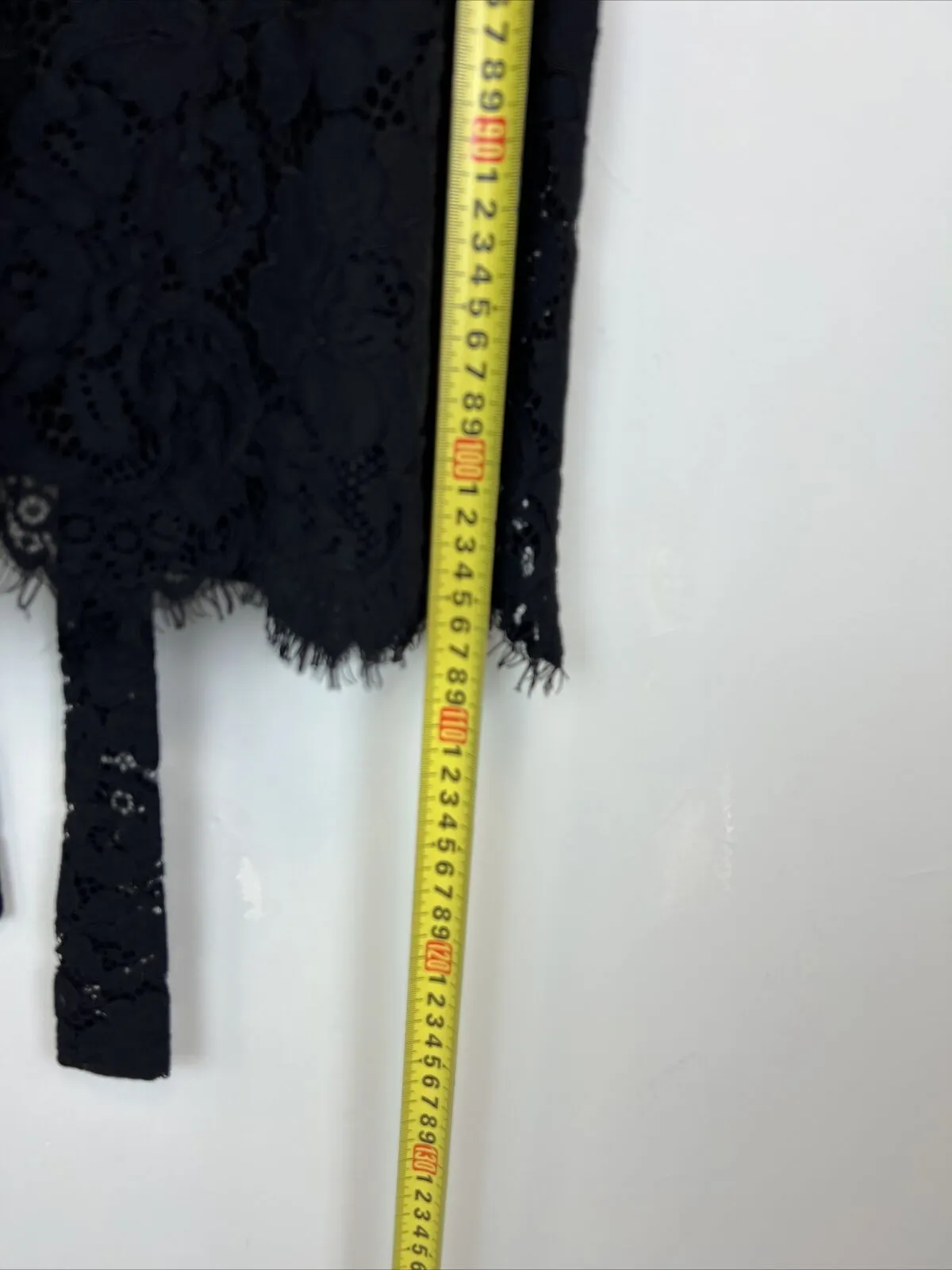 The Blonde Womens Black Lace Dressing Gown Robe Kimono Size One Size