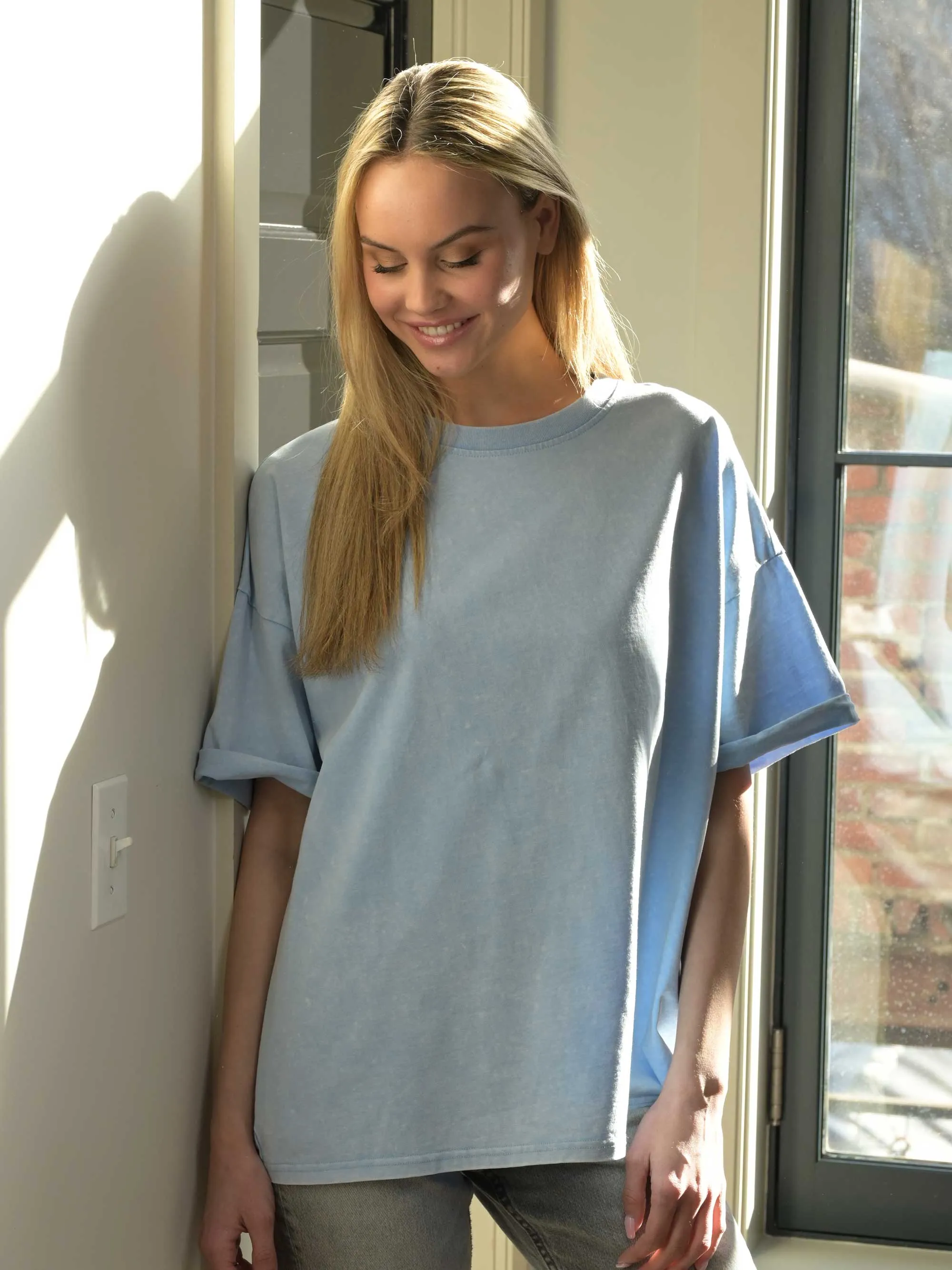 The Effortless Snow Washed Tee - Blue