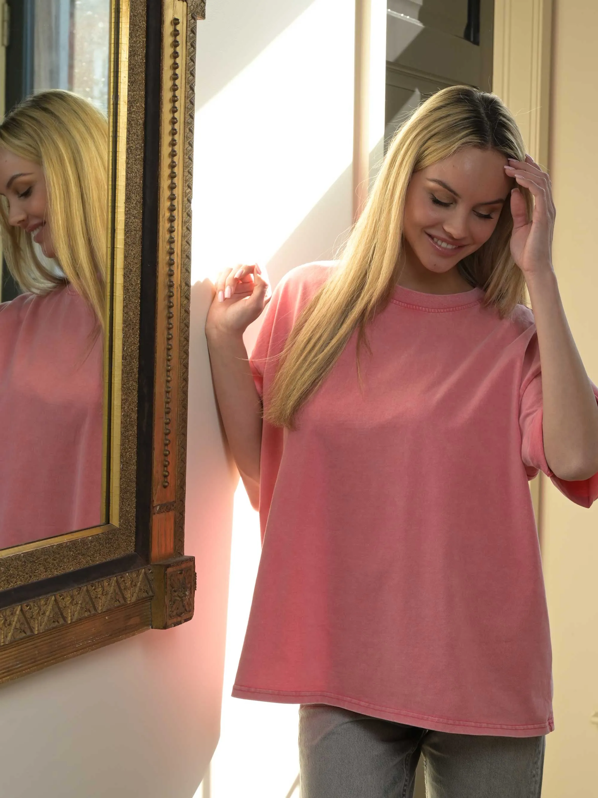 The Effortless Snow Washed Tee - Mauve Pink