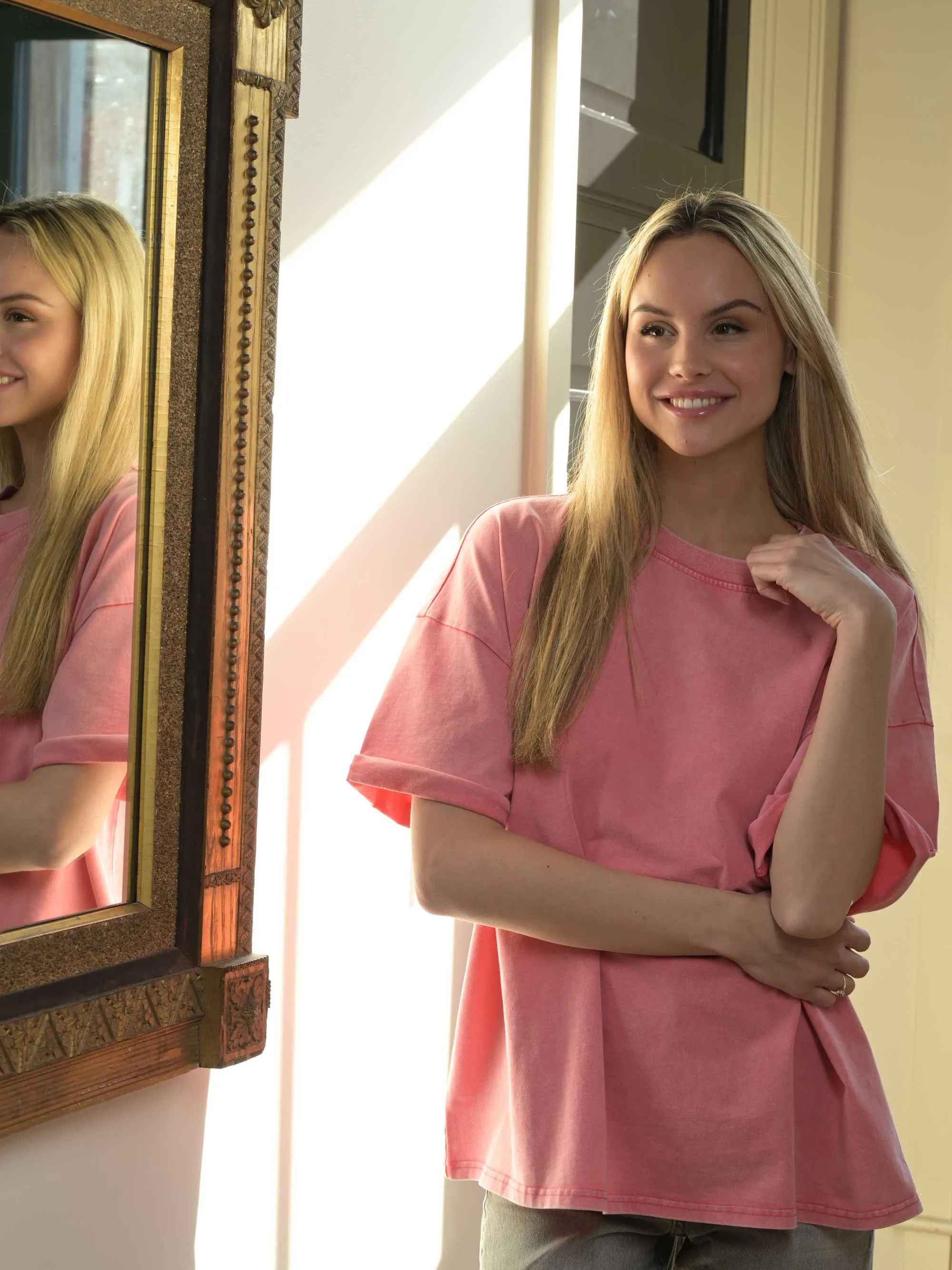 The Effortless Snow Washed Tee - Mauve Pink