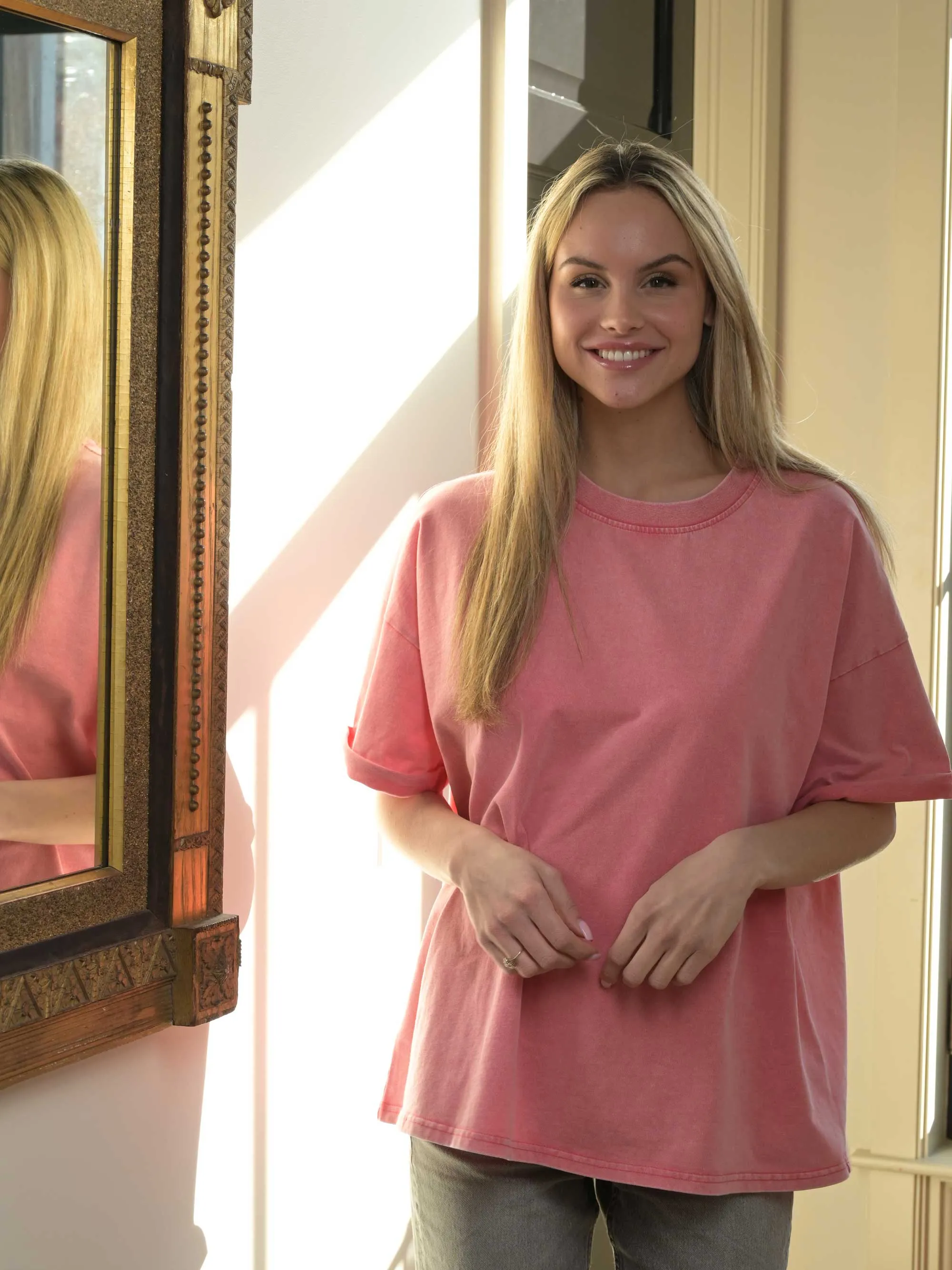 The Effortless Snow Washed Tee - Mauve Pink