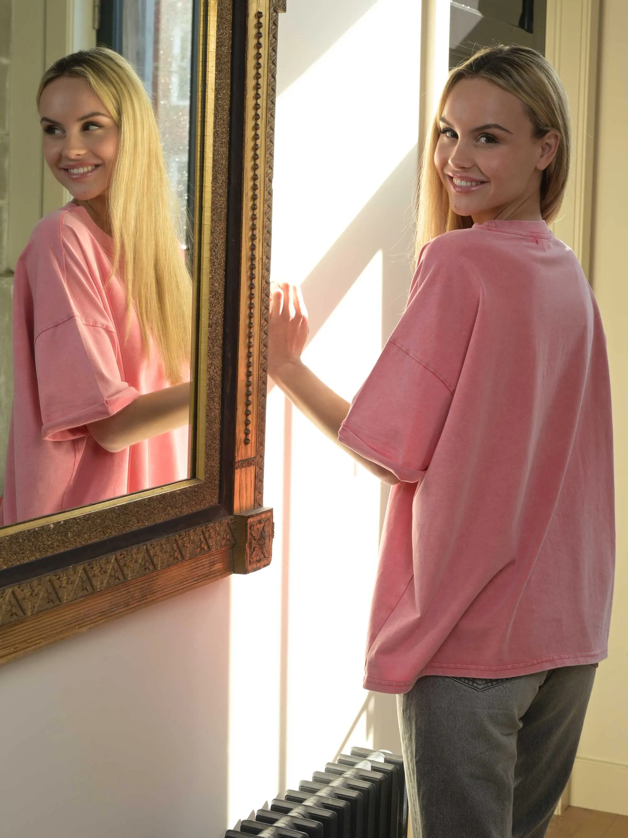 The Effortless Snow Washed Tee - Mauve Pink