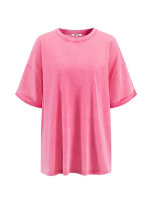 The Effortless Snow Washed Tee - Mauve Pink